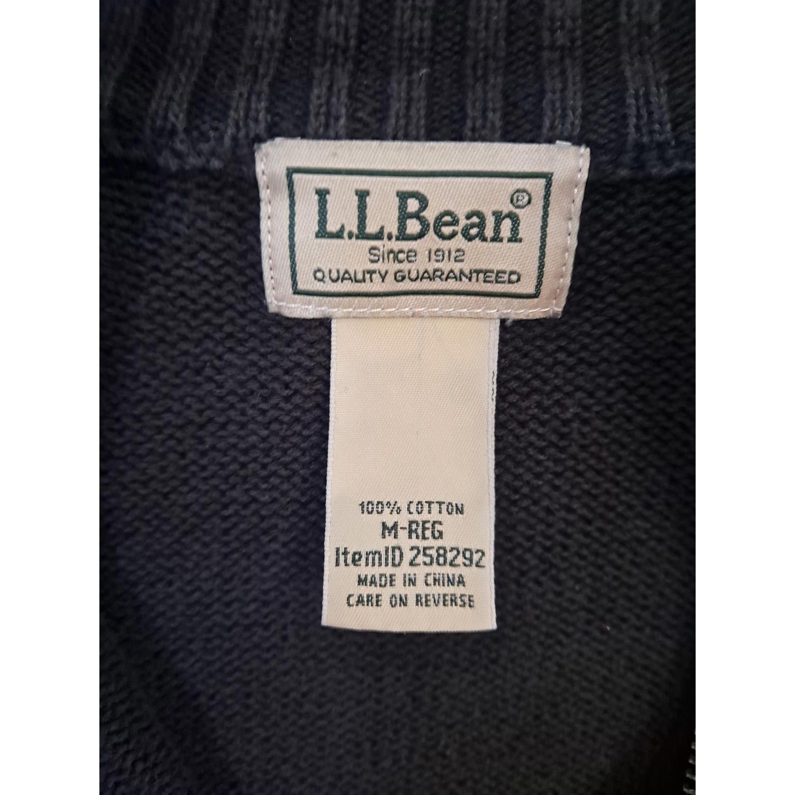 L.L. Bean L.L. Bean 100% Cotton Full Zip Black Knit Sweater Size Mediu Size US M / EU 48-50 / 2 - 5 Thumbnail