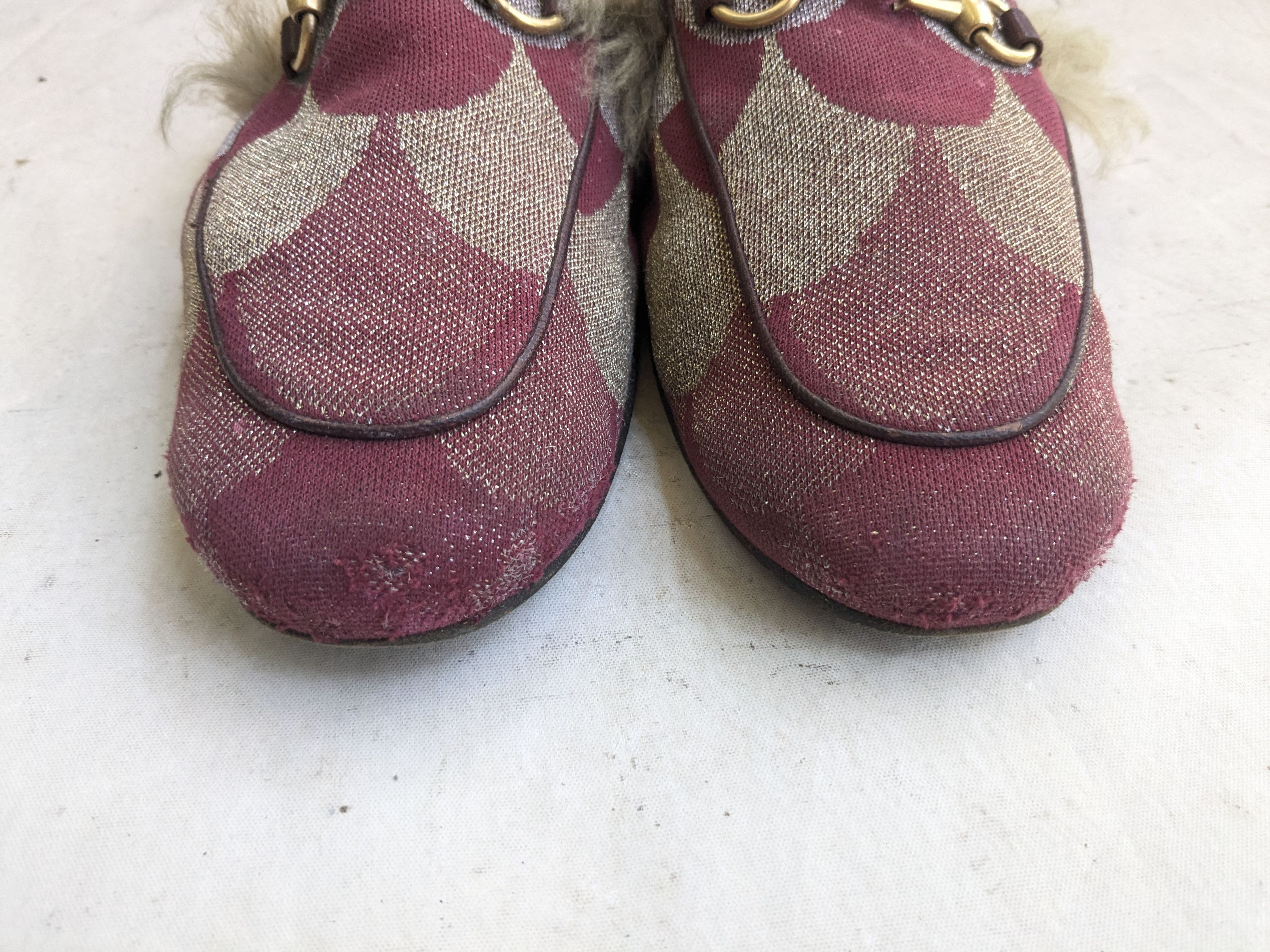 Gucci Gucci Princetown Horsebit Loafers Burgundy Argyle 9 Size US 9 / EU 42 - 4 Thumbnail