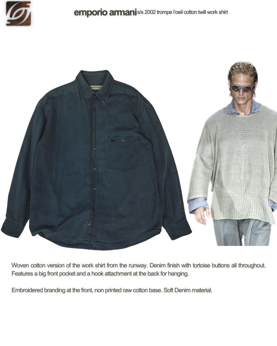 S/S 2002 Cotton Twill Work Shirt
