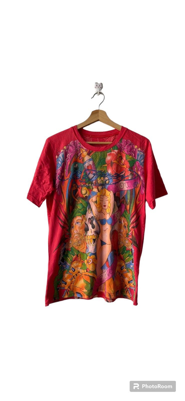 Christian Audigier × Ed Hardy × Japanese Brand Ed Hardy By Christian Audigier Naked Print T Shirt Size US M / EU 48-50 / 2 - 1 Thumbnail