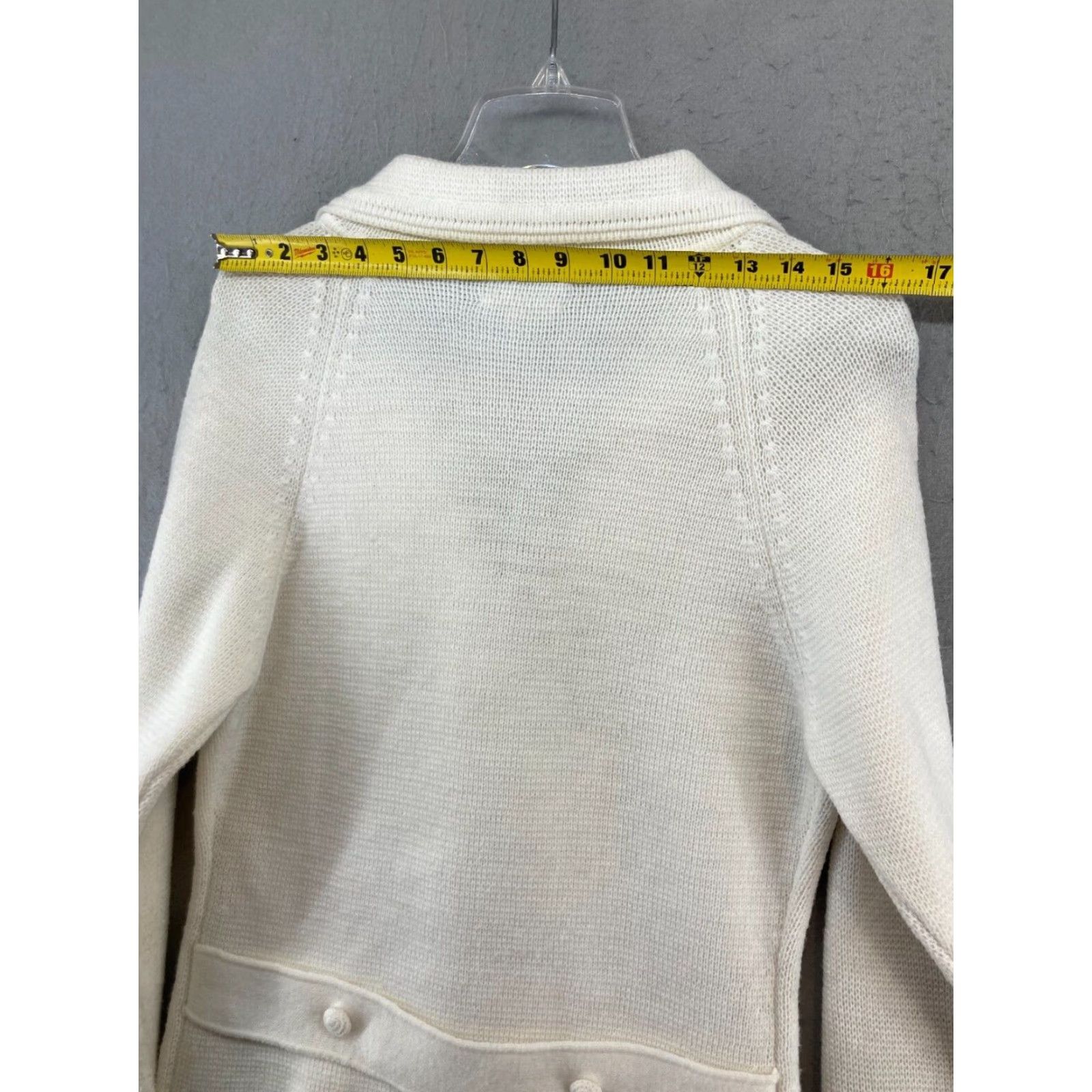 Vintage VINTAGE Petronelli Cardigan Womens 38 White Pockets Duster 80s 70s Classic Knit Cardigan Womens Size XS / US 0-2 / IT 36-38 - 5 Thumbnail