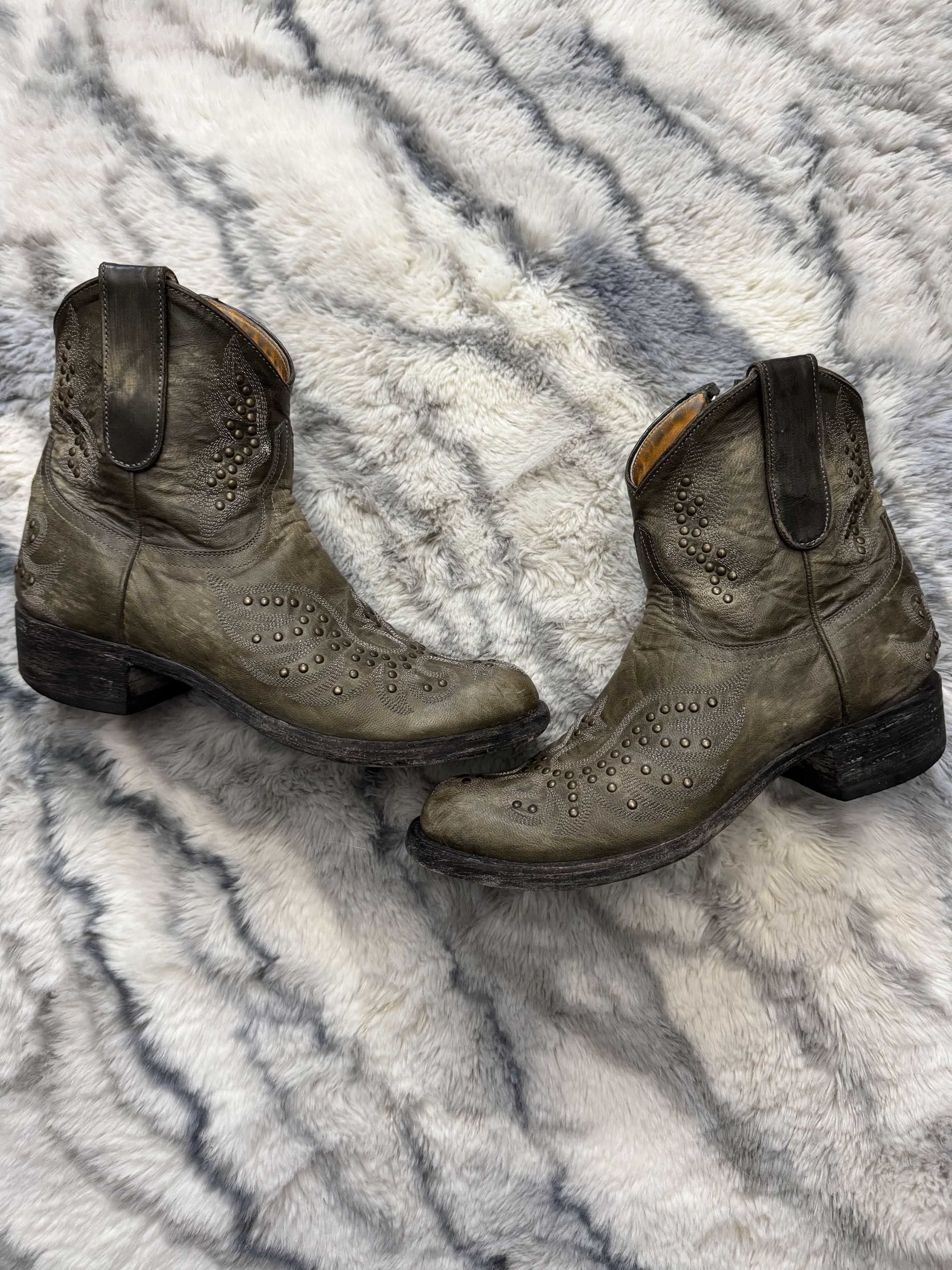 Old Gringo MEXICANA OLD GRINGO Leather Ankle Boot Studded Western Size US 8 / IT 38 - 1 Thumbnail