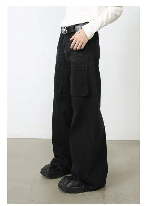 VIBE Black Cargo Denim Jeans Size US 30 / EU 46 - 3 Thumbnail