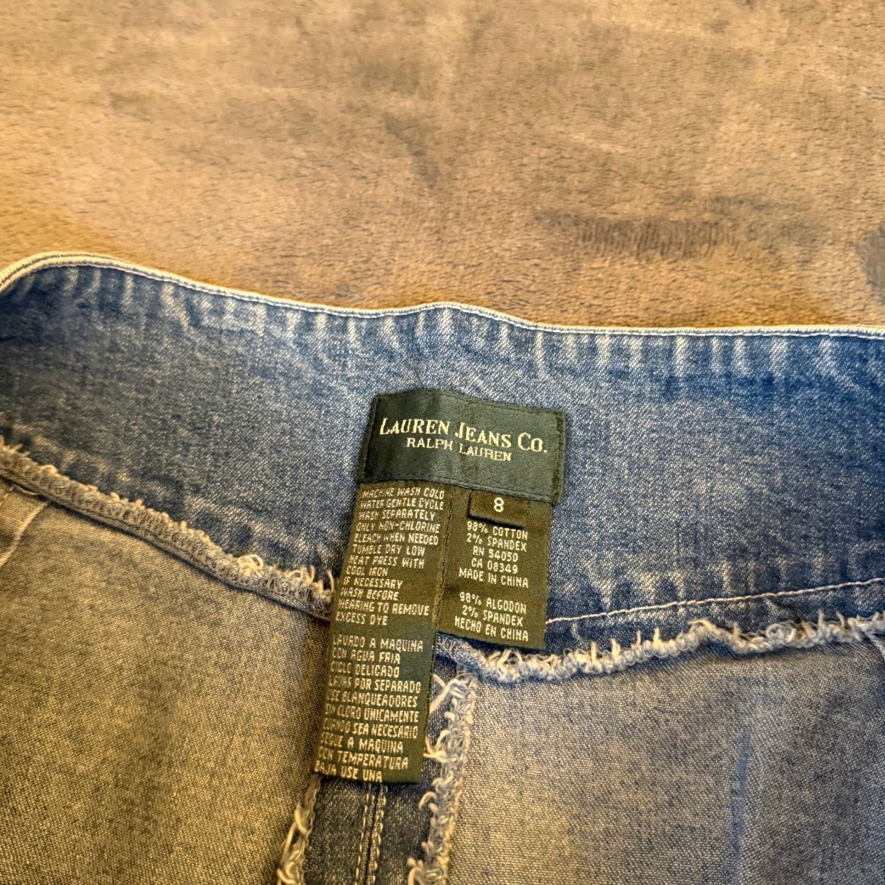 Ralph Lauren Ralph Lauren Denim A-Line Skirt Midi Blue Womens Size 8 Stretch Button Zip Mid Rise Casual Summer Spring Size 30" / US 8 / IT 44 - 2 Thumbnail