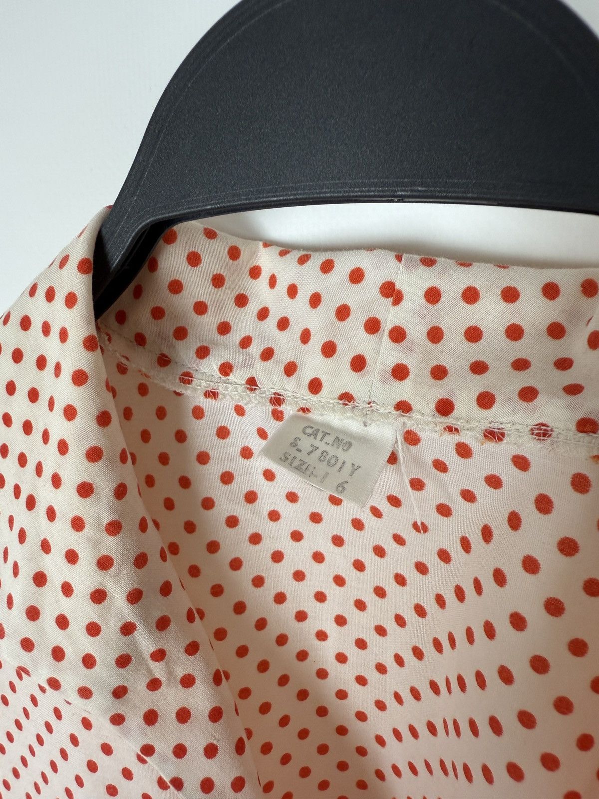 Vintage 60s 70s Vintage Red Polka Dot Pin Up Pullover Shirt Blouse Size XL / US 12-14 / IT 48-50 - 5 Thumbnail
