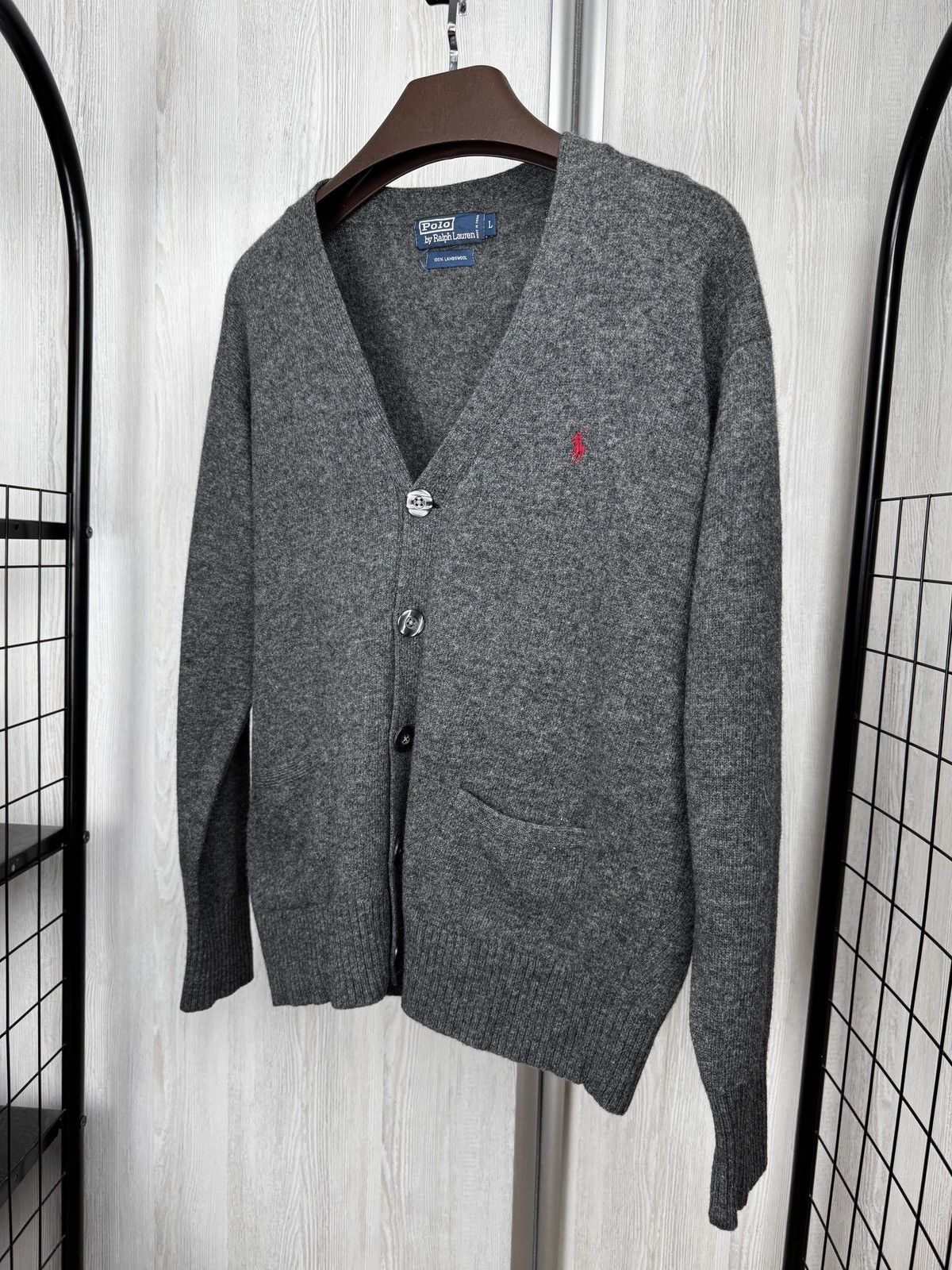 Polo Ralph Lauren Polo Ralph Lauren vintage grey wool knitted cardigan Size US L / EU 52-54 / 3 - 4 Thumbnail
