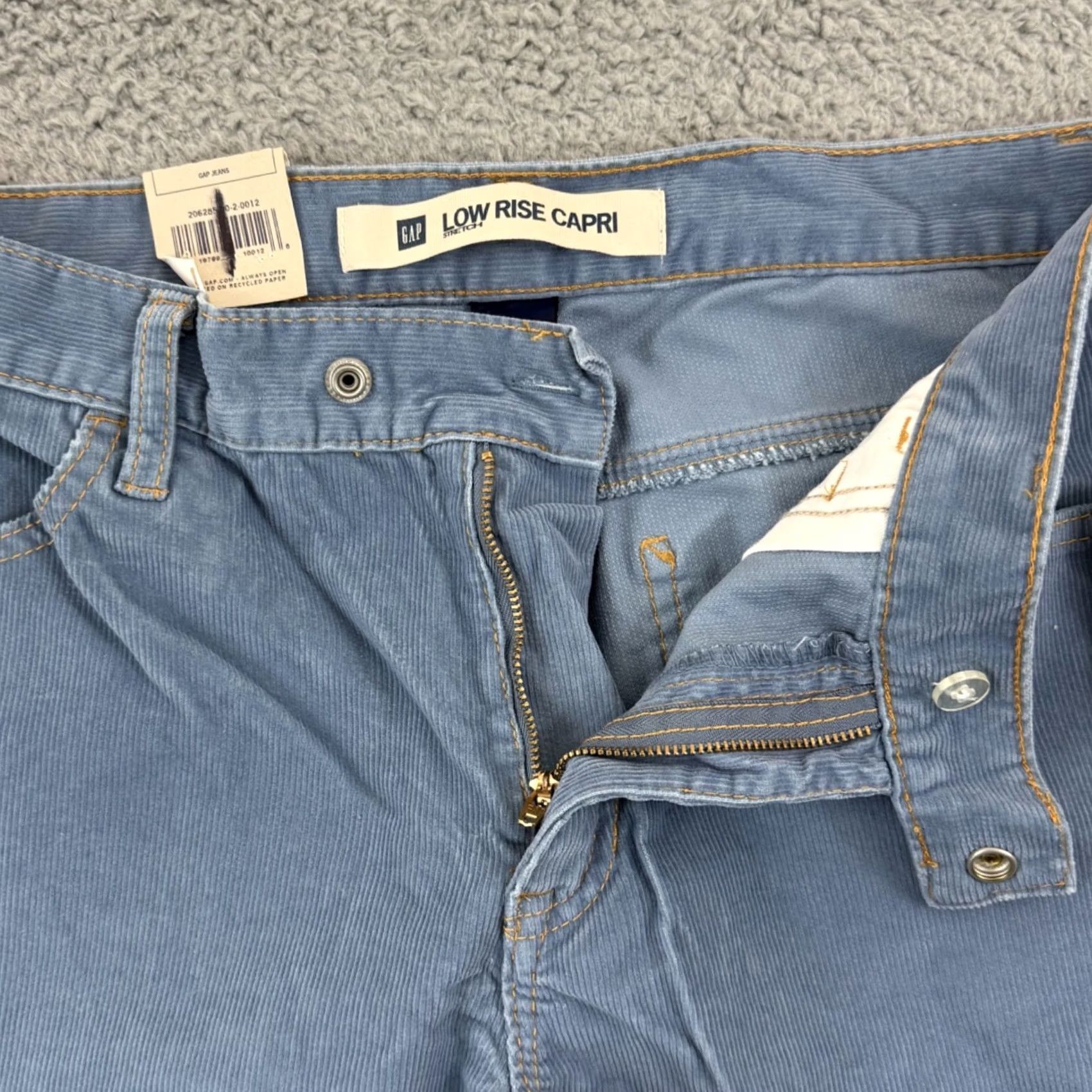 Gap VINTAGE Gap Pants Womens 12 Blue Corduroy Low Rise Capri Straight Slim Y2K NWT Size 34" / US 12 / IT 48 - 4 Thumbnail