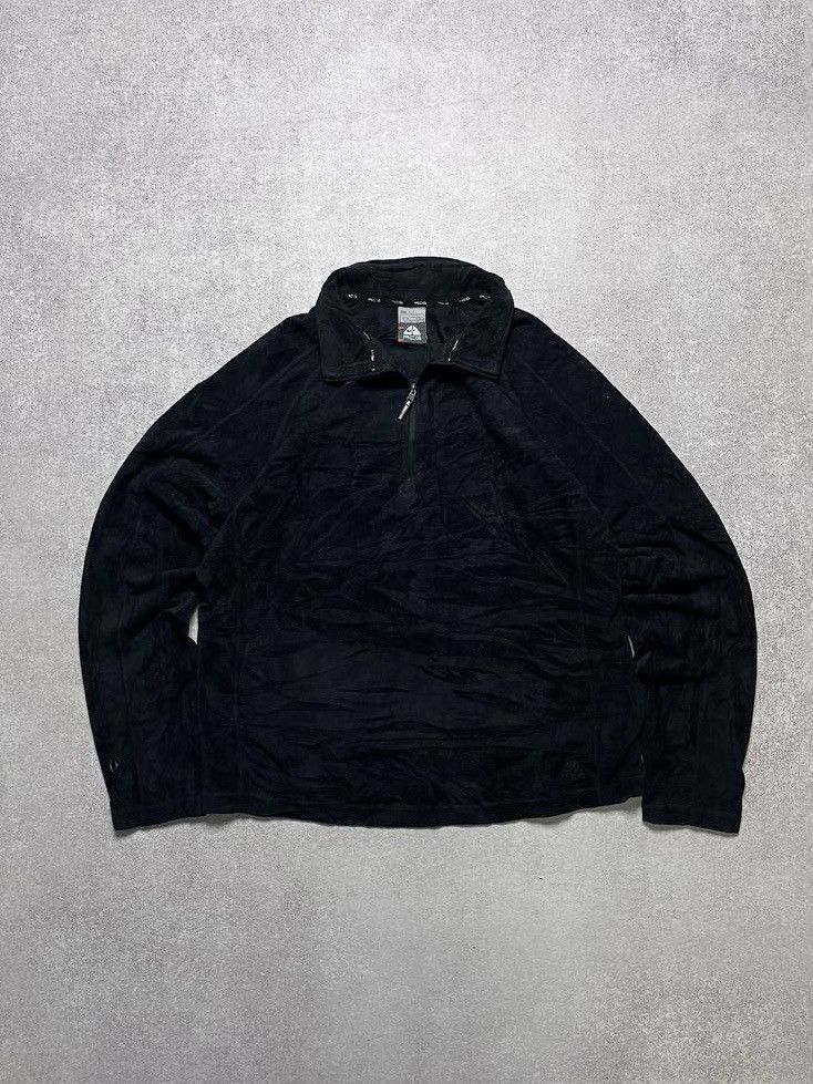 Vintage Vintage Nike ACG Black Fleece Quarter Zip Sweatshirt L Size L / US 10 / IT 46 - 1 Thumbnail