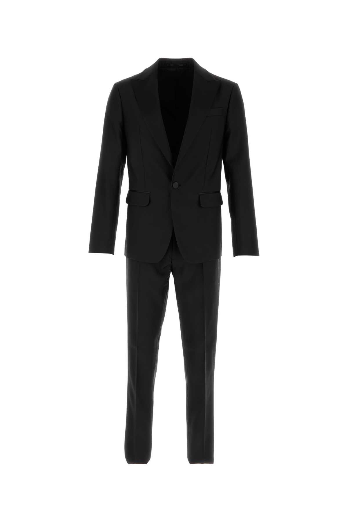 Dsquared2 Black Virgin Wool Blend London Suit Size US M / EU 48-50 / 2 - 1 Thumbnail