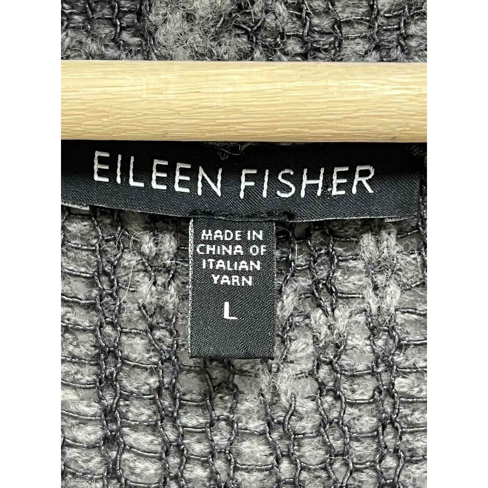 Eileen Fisher EILEEN FISHER Wool Cardigan Sweater Gray Large A000645 Size L / US 10 / IT 46 - 8 Thumbnail