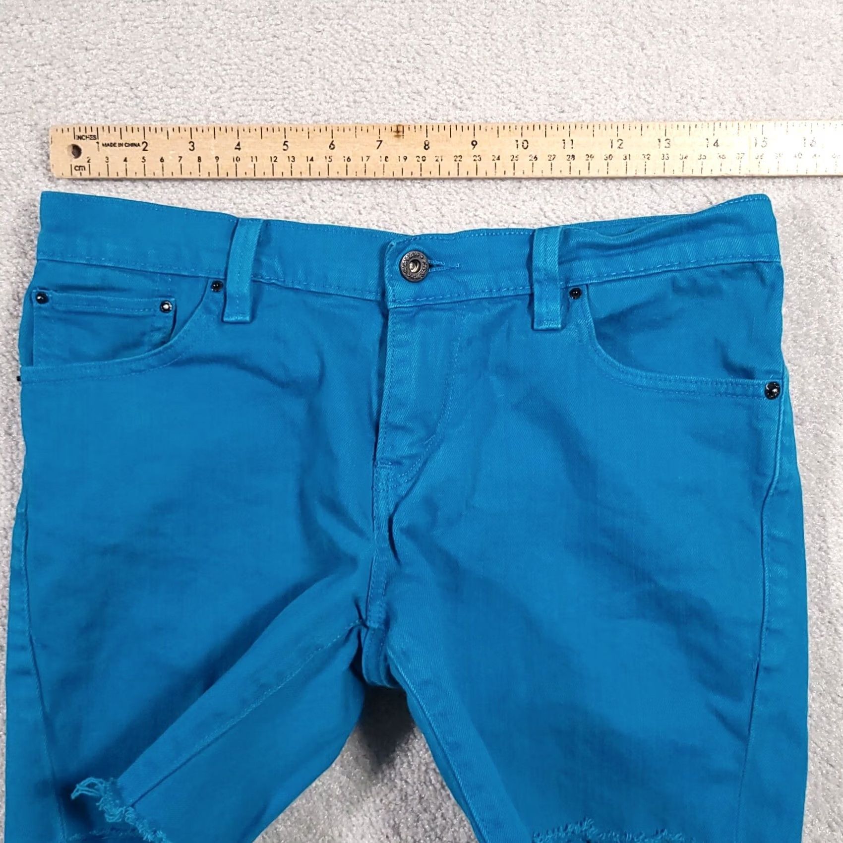 Levi's VINTAGE Levi’s Jean Shorts Cutoff Women's 4 Denim Blue Dyed Low Rise Stretch Size 27" / US 4 / IT 40 - 6 Thumbnail