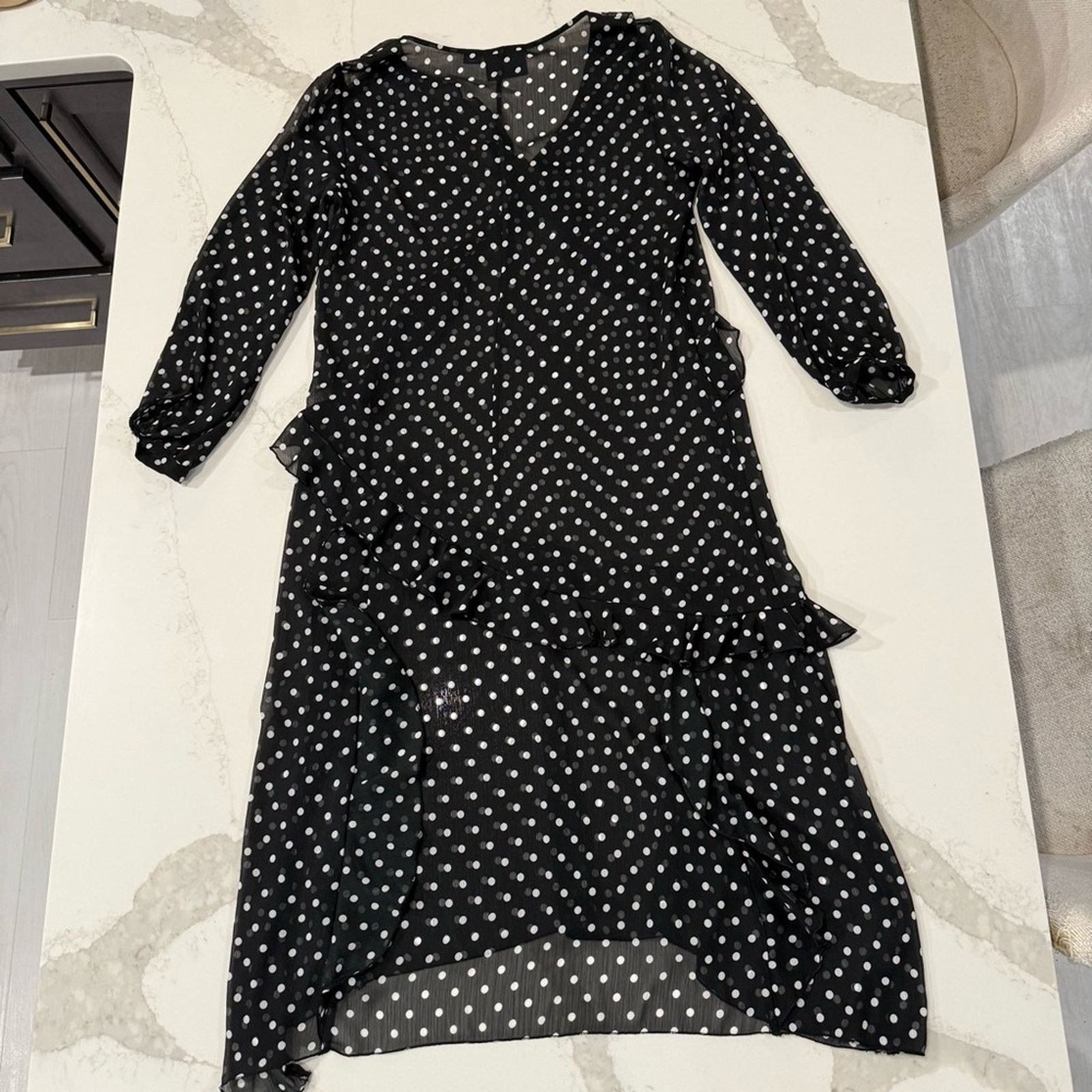 Anthropologie Maeve Anthropologie Sheer PolkaDot Midi Dress Womens Small Size S / US 4 / IT 40 - 8 Thumbnail