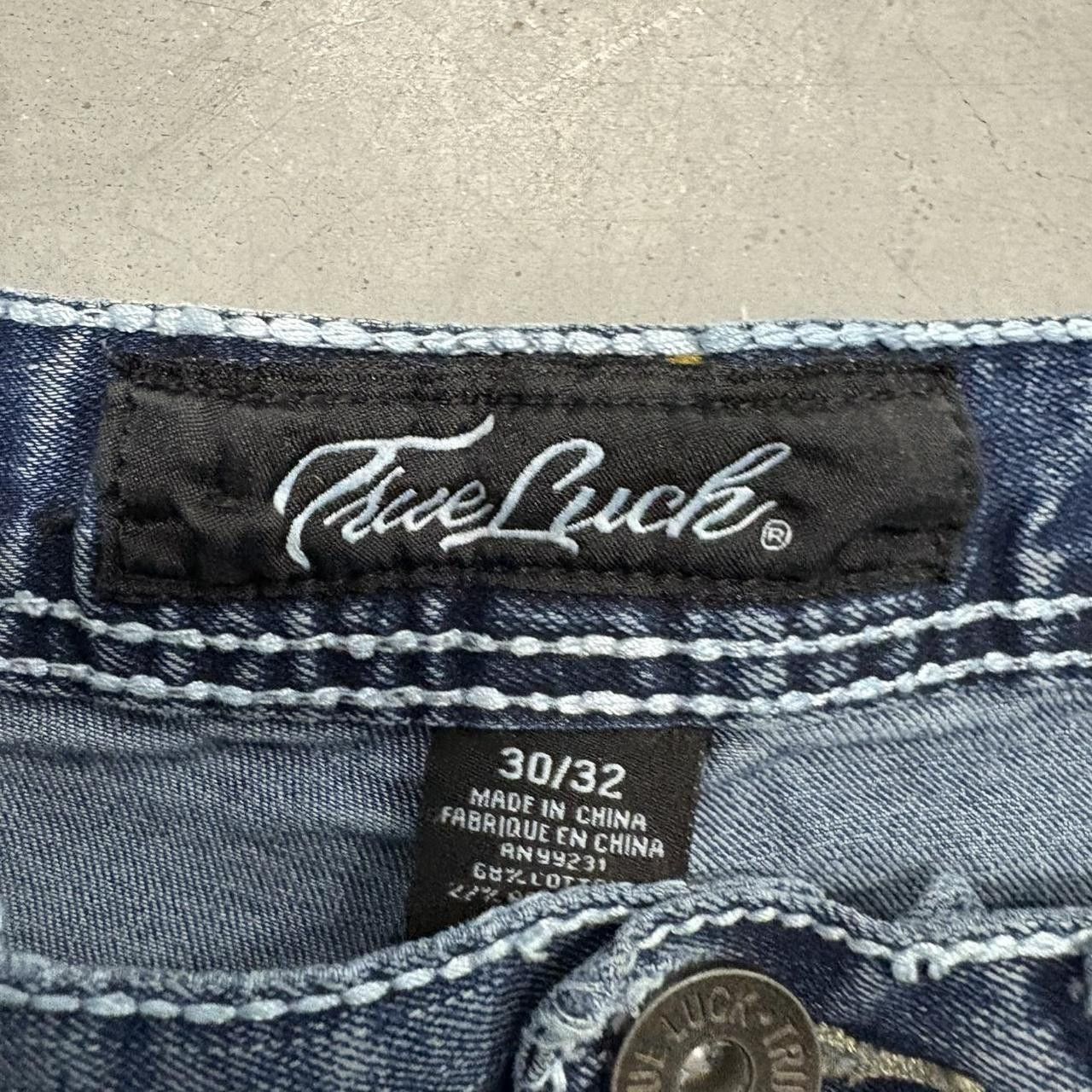 Vintage Crazy Vintage Y2K/2000s Straight fit Streetwear Style Dark Blue Wash TrueLuck Denim Jeans! Size US 30 / EU 46 - 6 Thumbnail