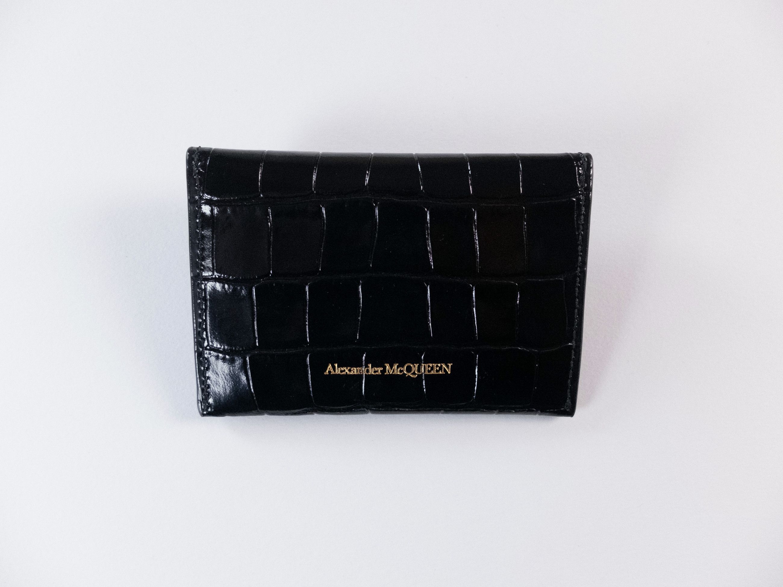 Alexander McQueen ALEXANDER MCQUEEN Skull black croc effect card holder q Size ONE SIZE - 4 Thumbnail