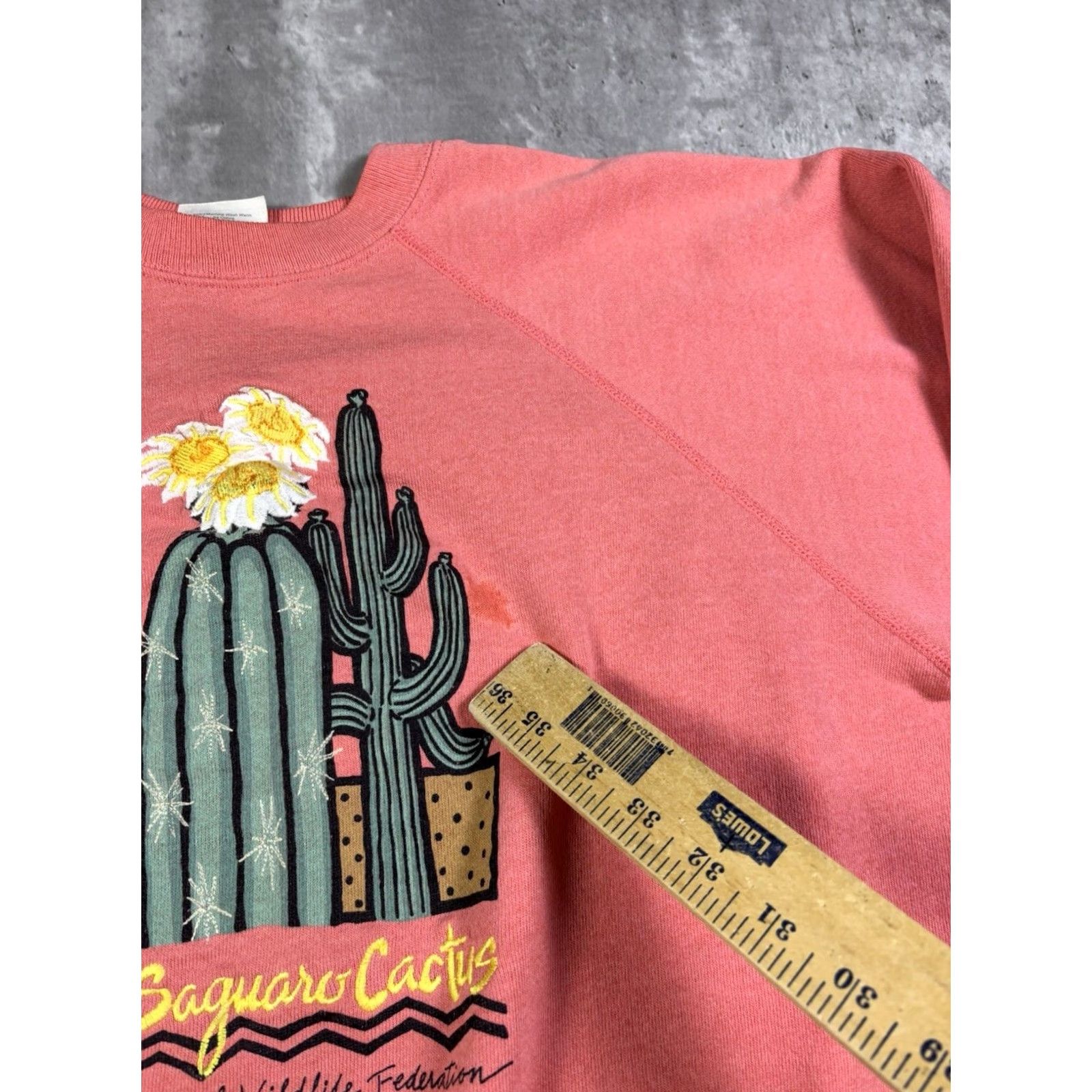 Vintage VINTAGE Cactus Sweatshirt Pink Womens XL Crew Neck Long Sleeve Hoodie Size XL / US 12-14 / IT 48-50 - 3 Thumbnail