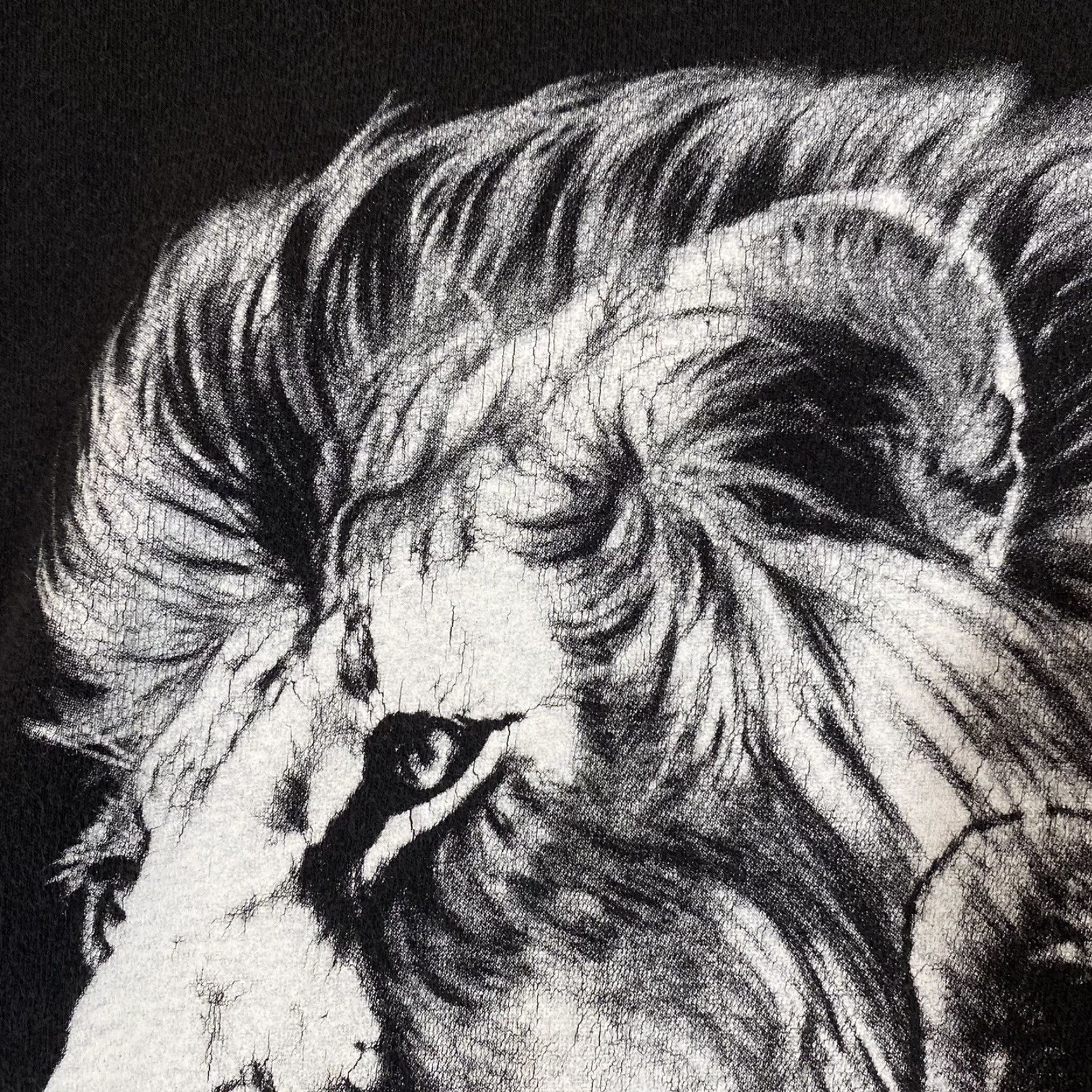 Vintage VINTAGE Lion Shirt Mens L White Cotton Zebra Theme Graphic Tee Short Sleeve Crew Neck Single Stitch Lion Country Safari Graphic T-Shirt Men M/L Size US L / EU 52-54 / 3 - 3 Thumbnail