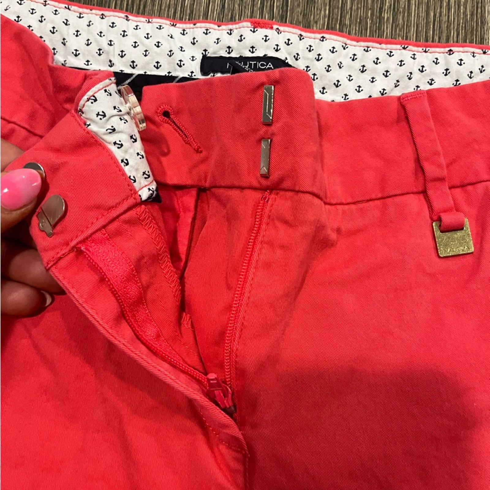 Nautica Nautica Shorts Mid Rise Flat Front Blend Stretch Chino Sz 2 Size 26" / US 2 / IT 38 - 7 Thumbnail