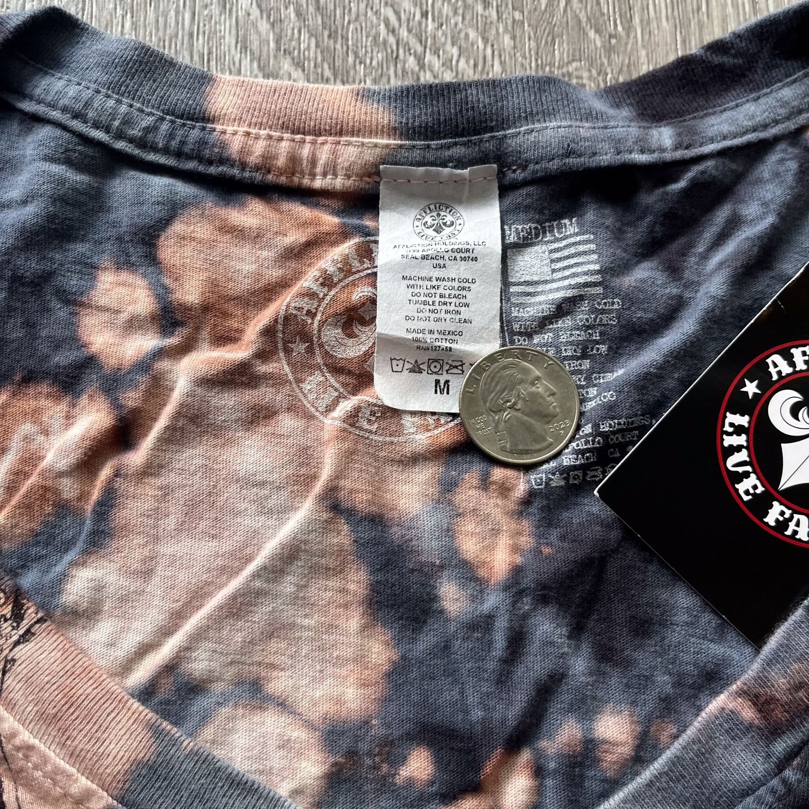 Affliction NWT AFFLICITION Live Fast Wmns Bleach Distressed Braid AOP Size M / US 6-8 / IT 42-44 - 9 Thumbnail