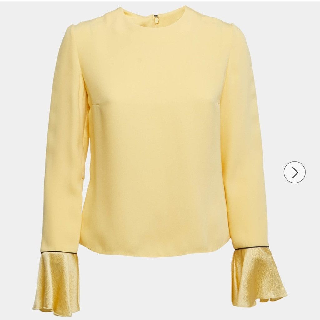 ROKSANDA NWOT Roksanda 100% silk yellow full ruffle cuffs blouse sz 8 Size M / US 6-8 / IT 42-44 - 1 Thumbnail