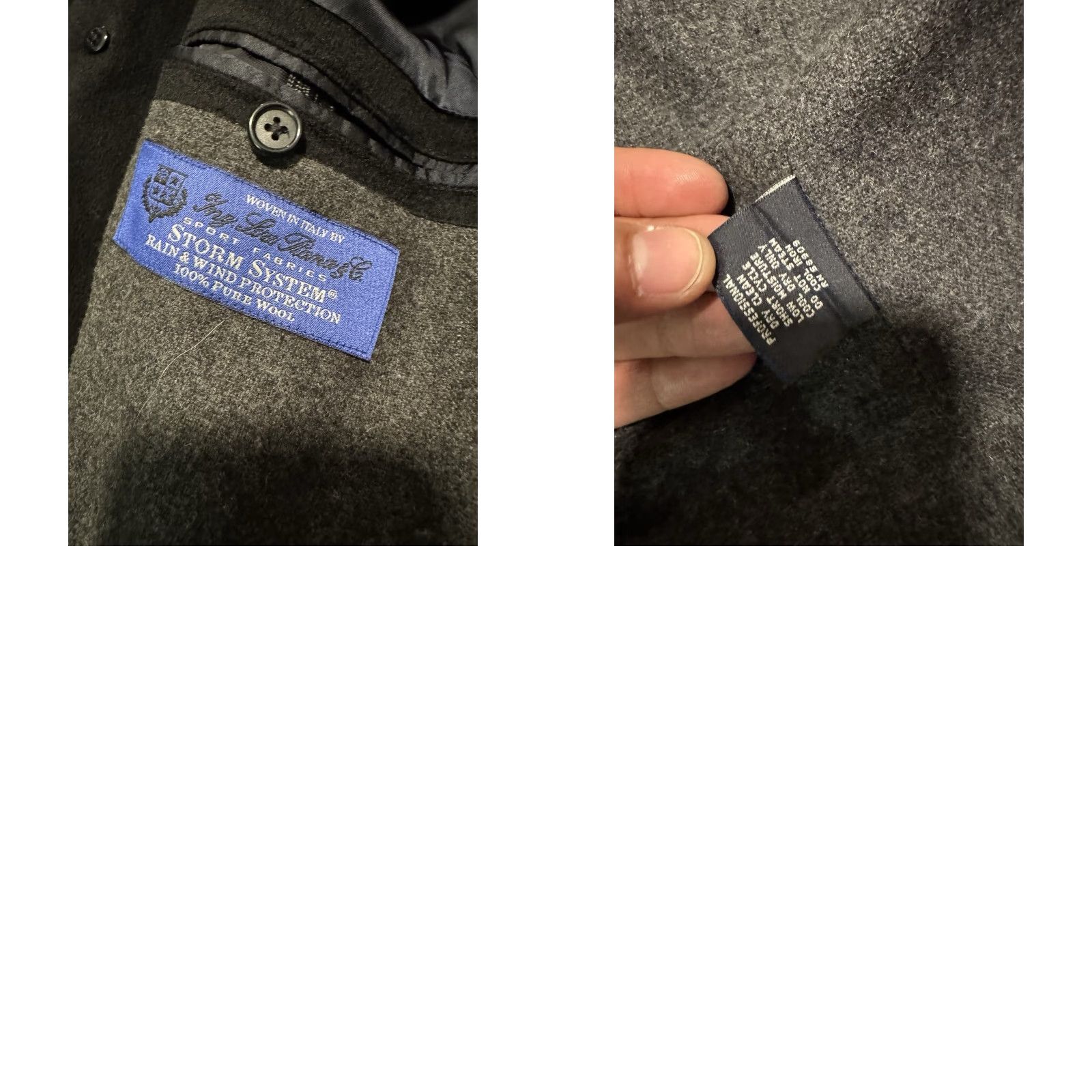 Vintage Turnbury Loro Piana Storm System Mens 42L Black Overcoat Trench Jacket Fleece Coat Wool Regular Long Solid Pattern Dress/Workwear Size US XS / EU 42 / 0 - 11 Thumbnail