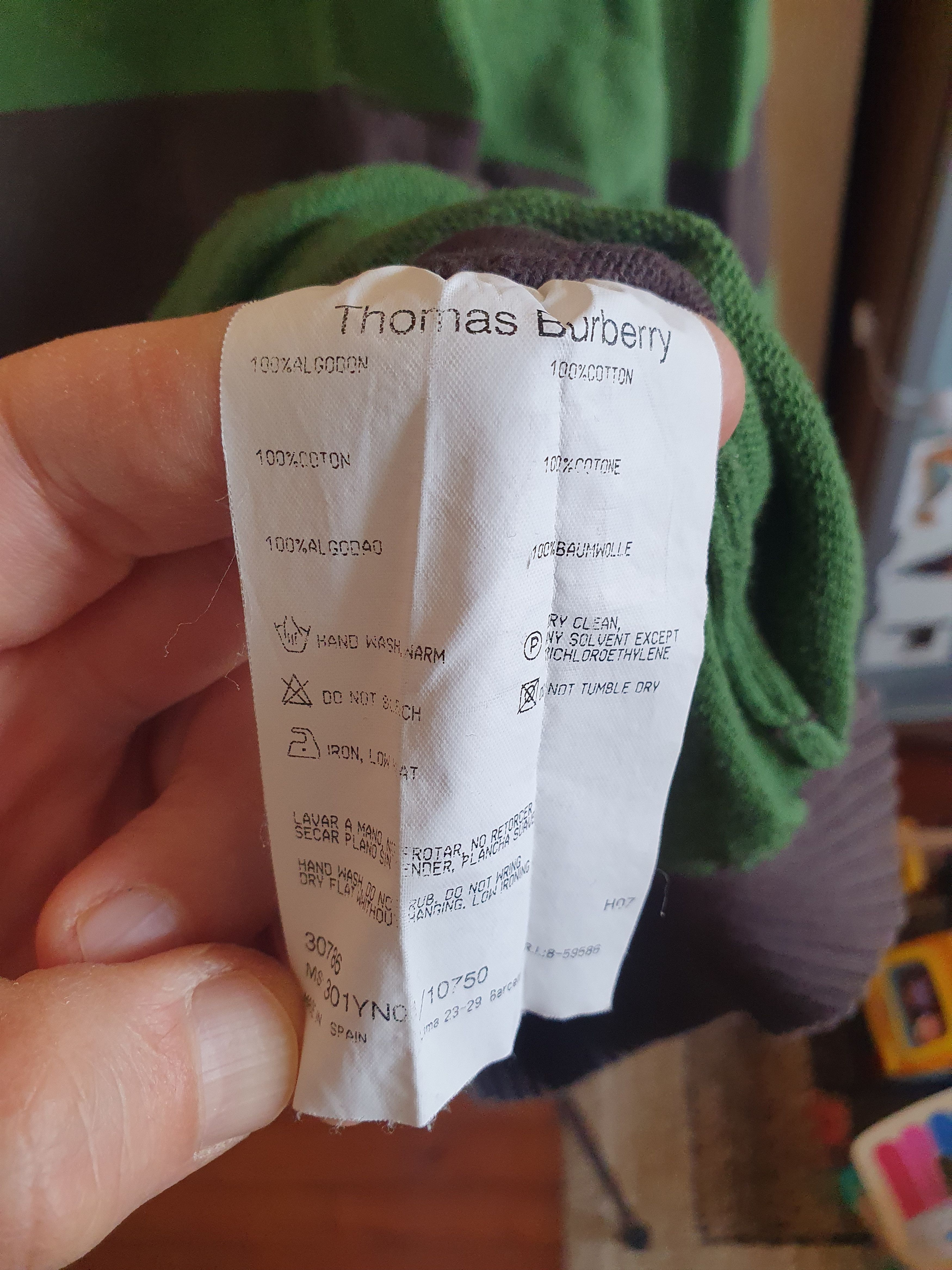 Burberry × Vintage Thomas Burberry Sweater Vintage Striped V Neck sz L? Size US L / EU 52-54 / 3 - 4 Thumbnail
