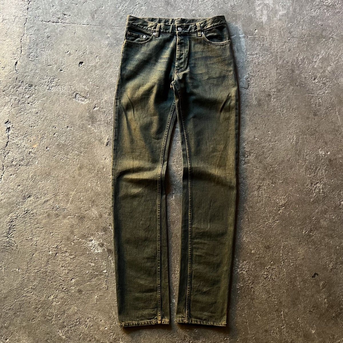 Helmut lang acid washed denim pants