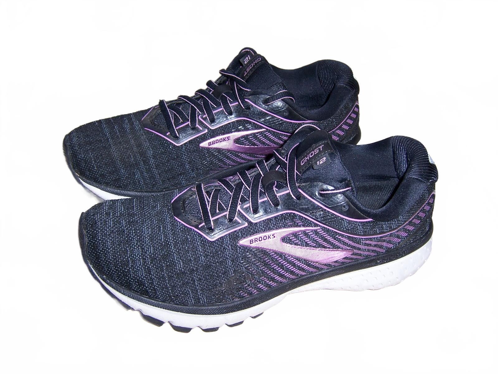 Brooks Brooks Ghost 12 Women's Road-Running Shoes US8 Black/Purple Size US 8 / IT 38 - 1 Thumbnail