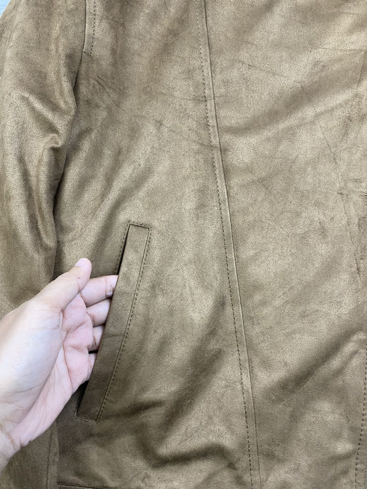 Japanese Brand × Uniqlo × Vintage Vintage Uniqlo Suede Leather Double Collar Suede Jacket Size US M / EU 48-50 / 2 - 7 Thumbnail