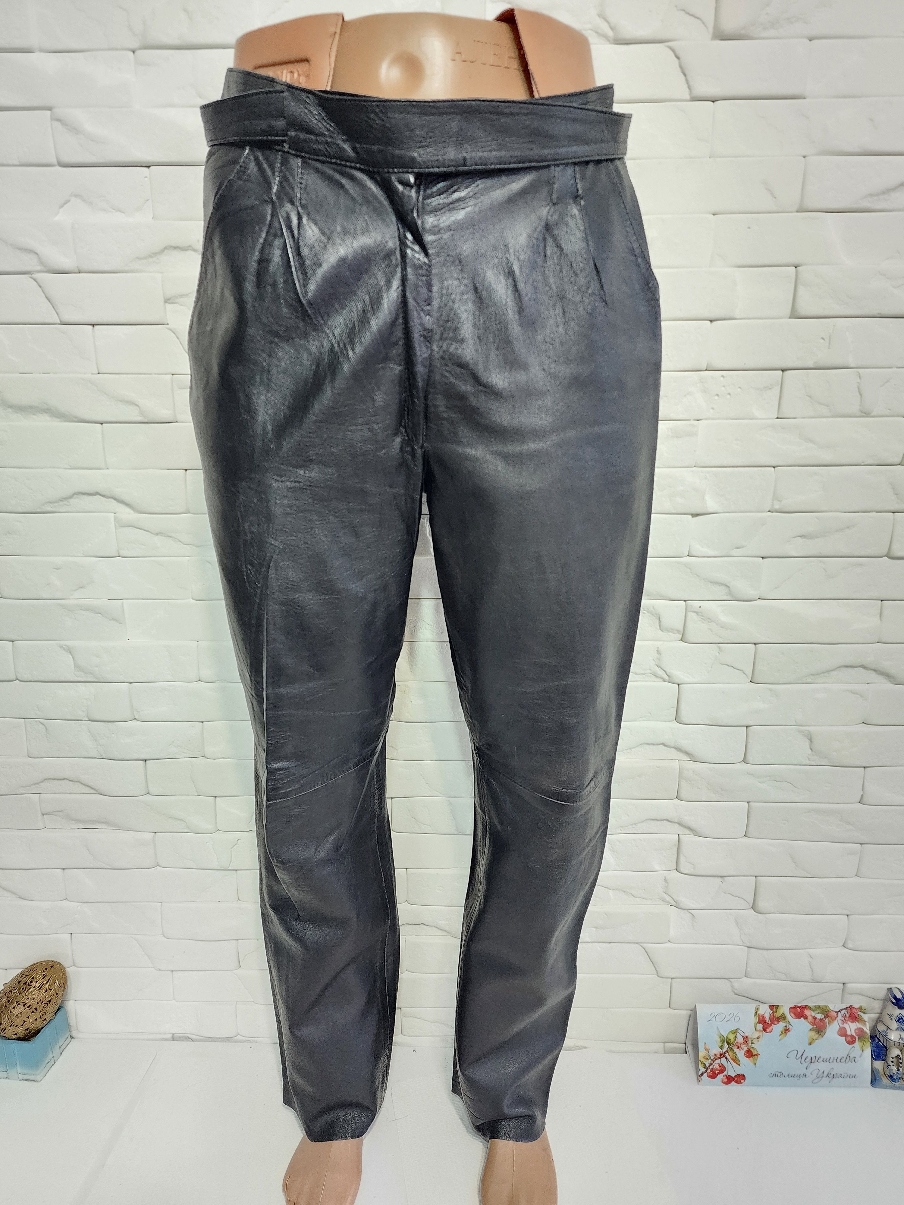 Other Black Leather Pants: Women's Style Genuine Leather Trousers Size 31" - 1 Thumbnail