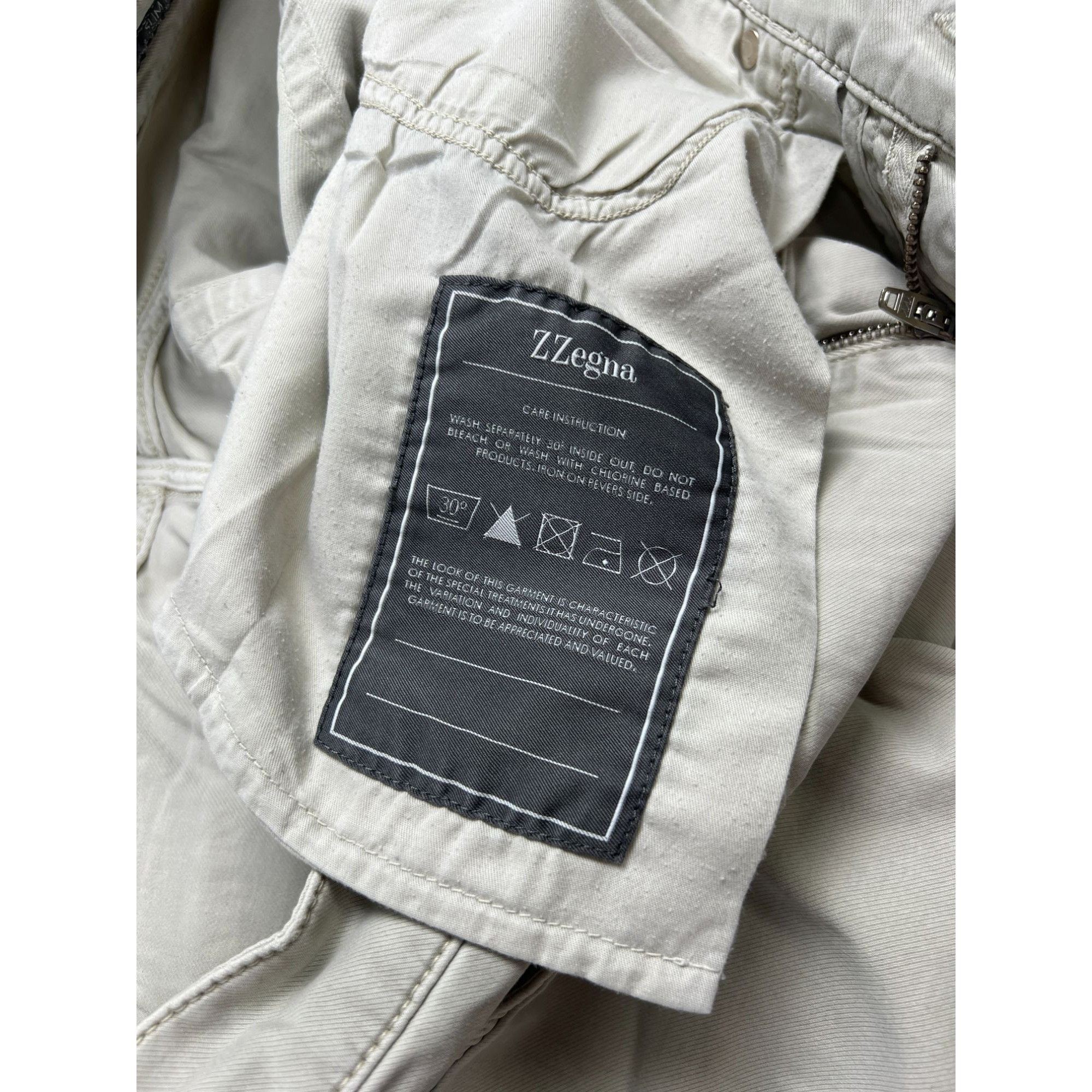 Z Zegna ZZegna Beige Cotton Pants (Y0948) Size US 35 - 12 Thumbnail