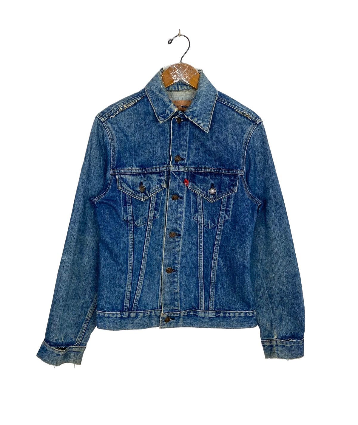 Levi's Vtg DISTRESSED Levi’s Denim Trucker Type 3 Usa Button 529 Size US S / EU 44-46 / 1 - 1 Thumbnail