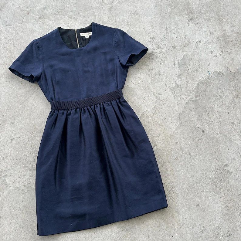 Burberry Burberry London Women's Navy Blue Short Sleeve Dress EU S Size S / US 4 / IT 40 - 3 Thumbnail