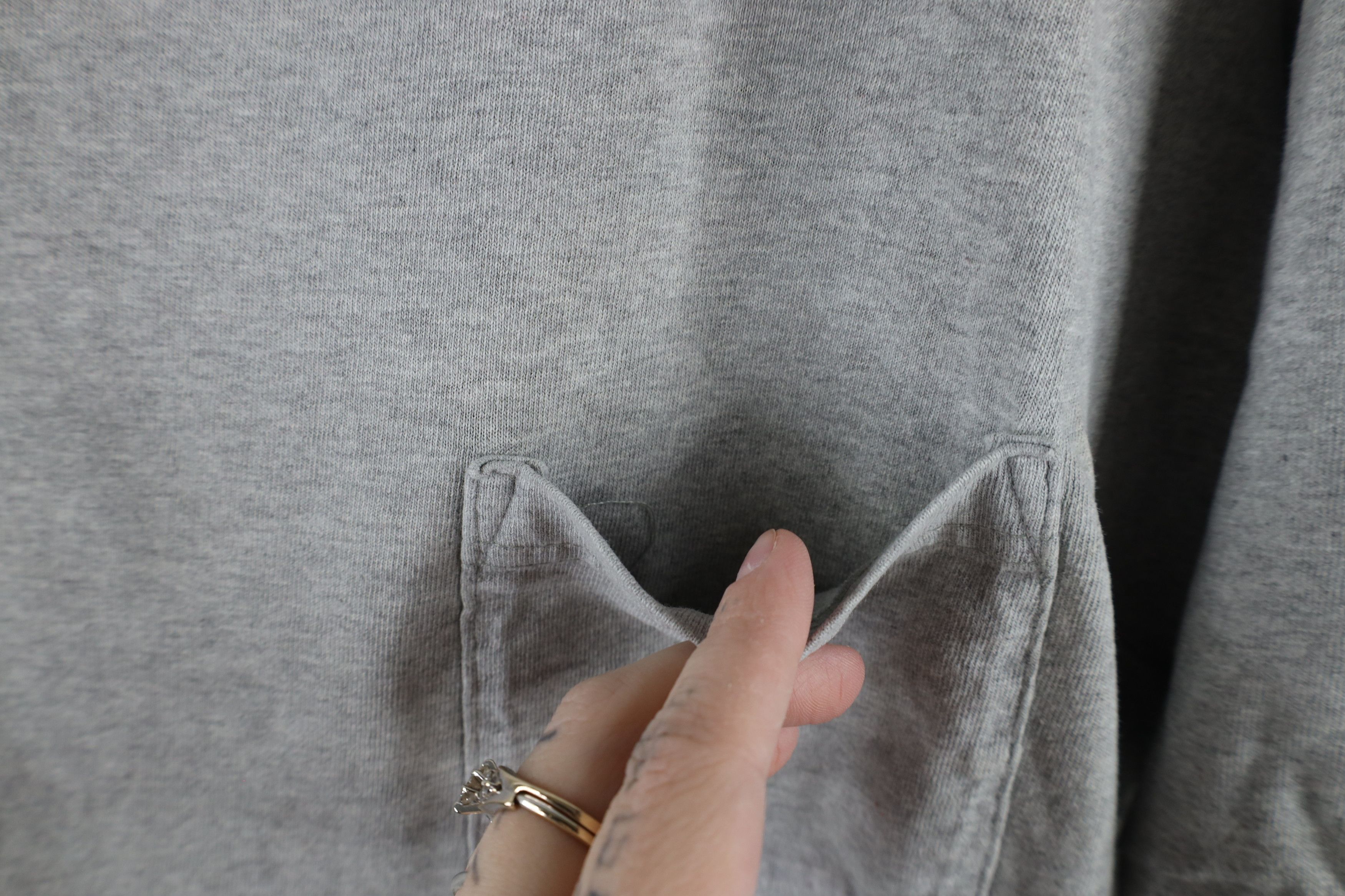 Vintage Vintage 90s Streetwear Blank Pocket T-Shirt Heather Gray Size US L / EU 52-54 / 3 - 5 Thumbnail