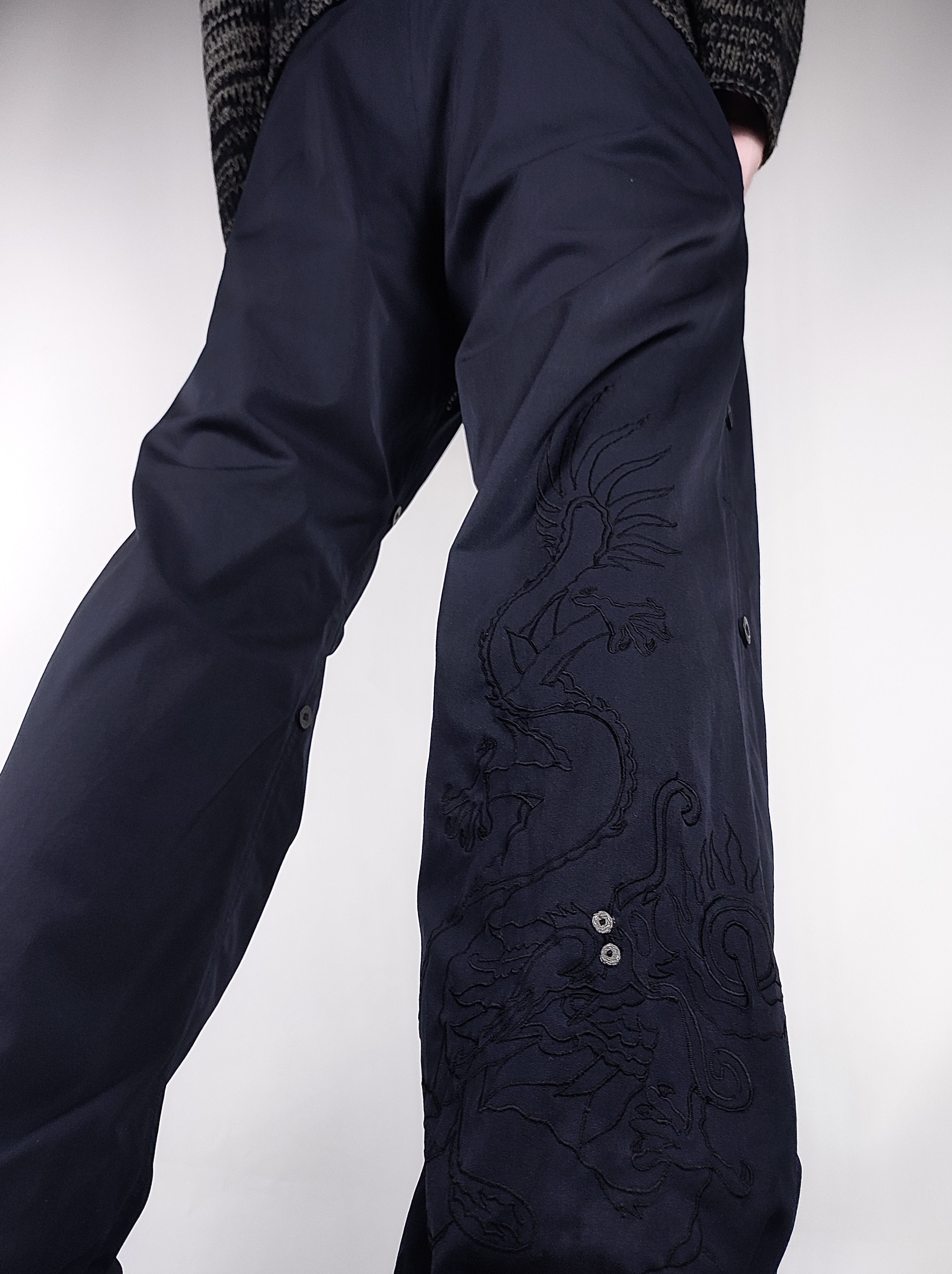 Maharishi Maharishi Embroidered Dragon Baggy Cargo Wool Snopants Size US 34 / EU 50 - 2 Thumbnail