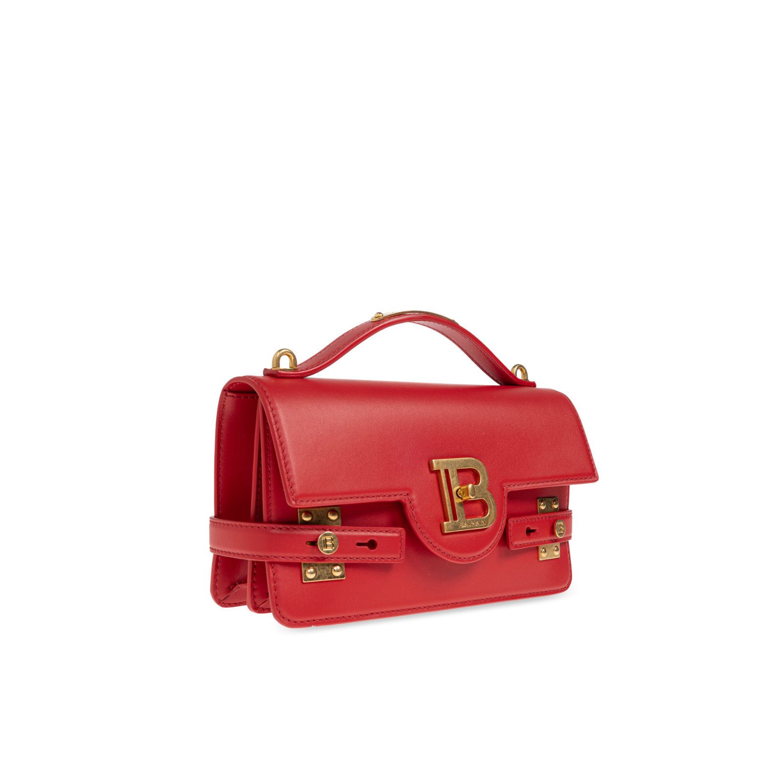 Balmain BALMAIN B-Buzz 24 Red Leather Shoulder Bag New Size ONE SIZE - 3 Thumbnail