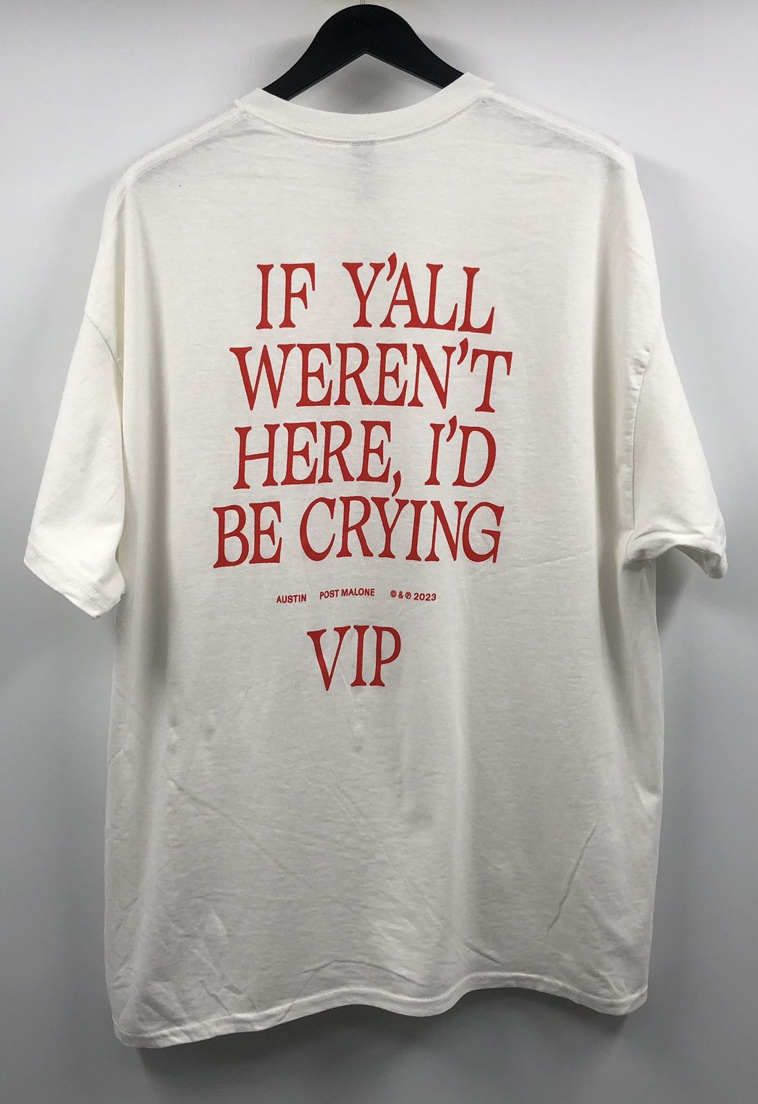 Rap Tees Post Malone 2023 VIP Austin Tour If Y’all White T-Shirt 2XL Size US XXL / EU 58 / 5 - 8 Thumbnail