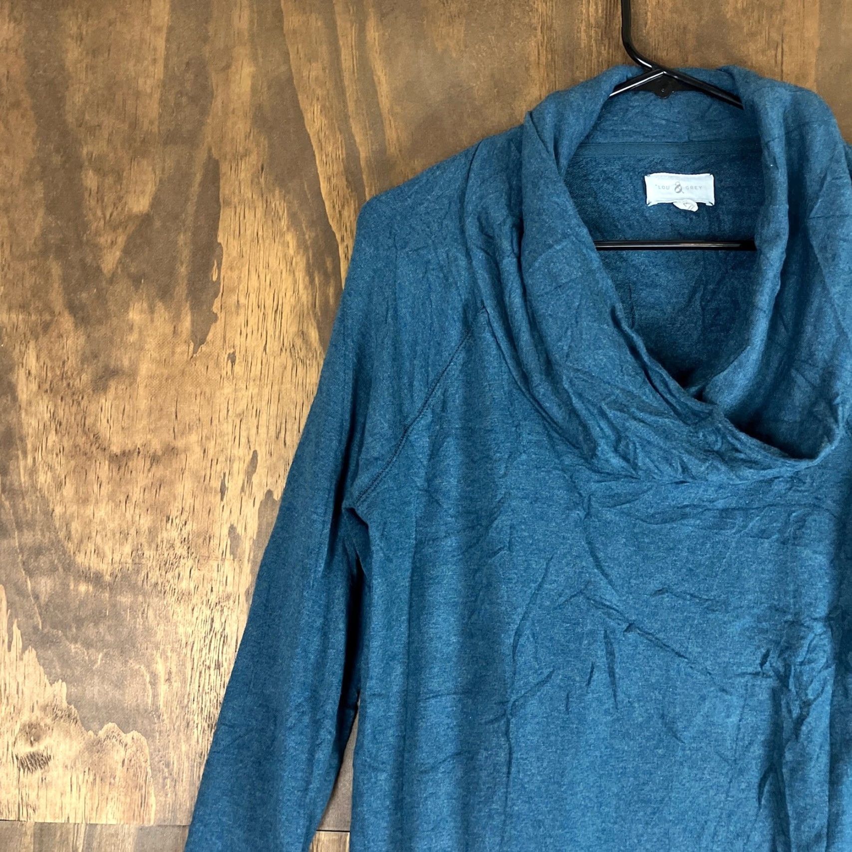 Lou & Grey Lou & Grey Womens Sweater Teal Cowl Neck Long Sleeve Soft Stretch Medium Size M / US 6-8 / IT 42-44 - 3 Thumbnail