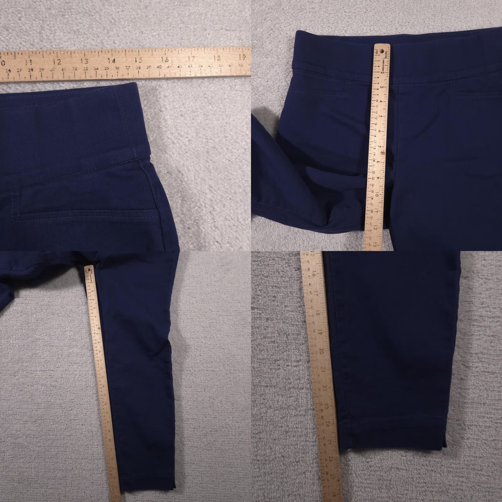 Vintage St. Johns Bay Pants Womens 8 Navy Ankle Pull On Stretch Chino Casual Pants Women's Navy Blue Ankle 8 Size 30" / US 8 / IT 44 - 8 Thumbnail