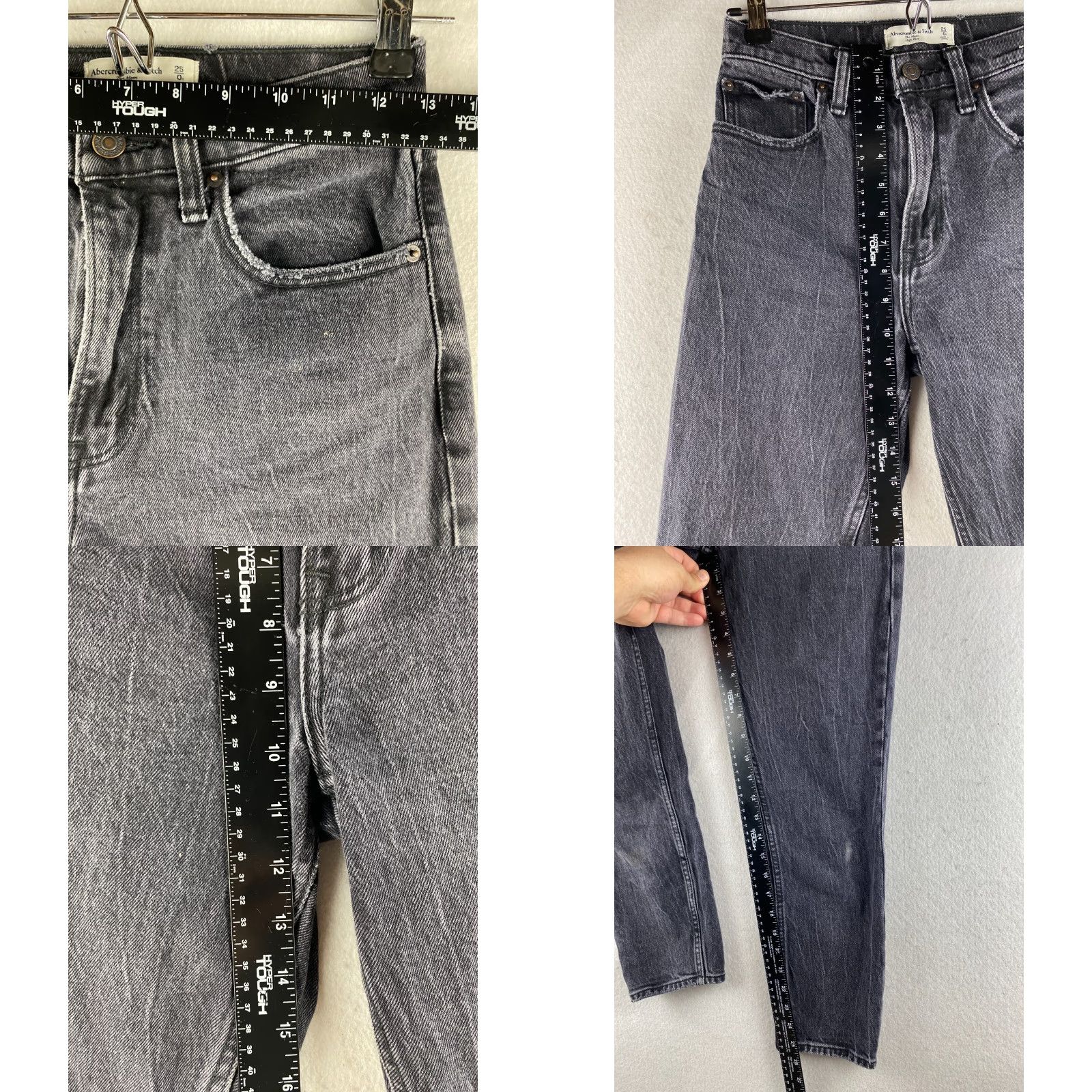 Abercrombie & Fitch Abercrombie & Fitch Jeans Womens 25 Black Mom High Rise Denim Acid Wash Size 42" / US 20 - 8 Thumbnail