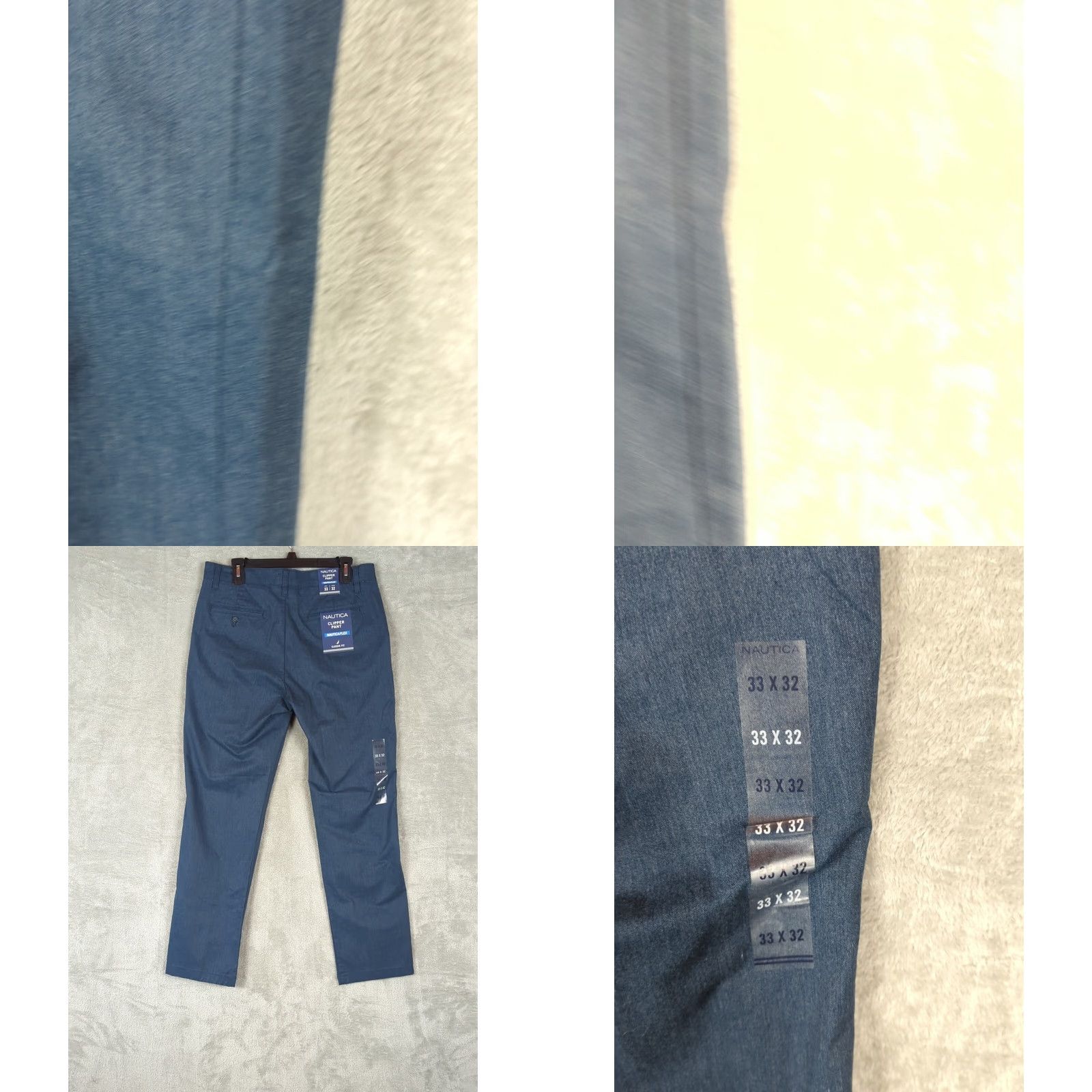 Nautica Nautica Men's Pants 33x32 Chino Classic Fit Blue NauticaFlex Logo Pockets Flat Front Straight Leg Regular Size 33 Inseam 32 Amazon/Shopper Friendly Size US 33 - 8 Thumbnail