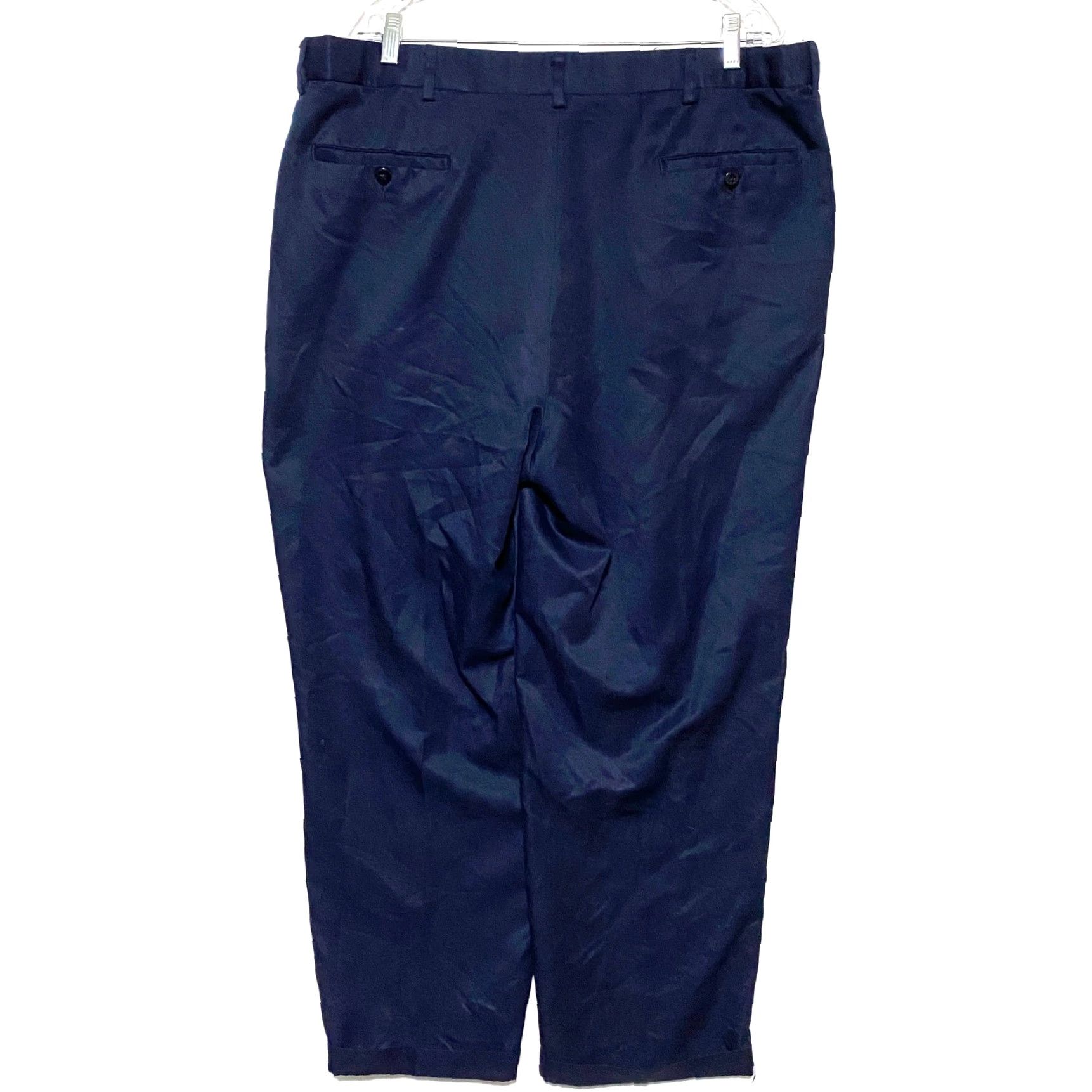 George George Navy Blue Pleated Dress Pants Mens 40x28.5 Office Preppy Workwear Classic Pants Mens Navy Blue Pleated Dress Office Workwear 40x28.5 Mens Size US 40 / EU 56 - 3 Thumbnail