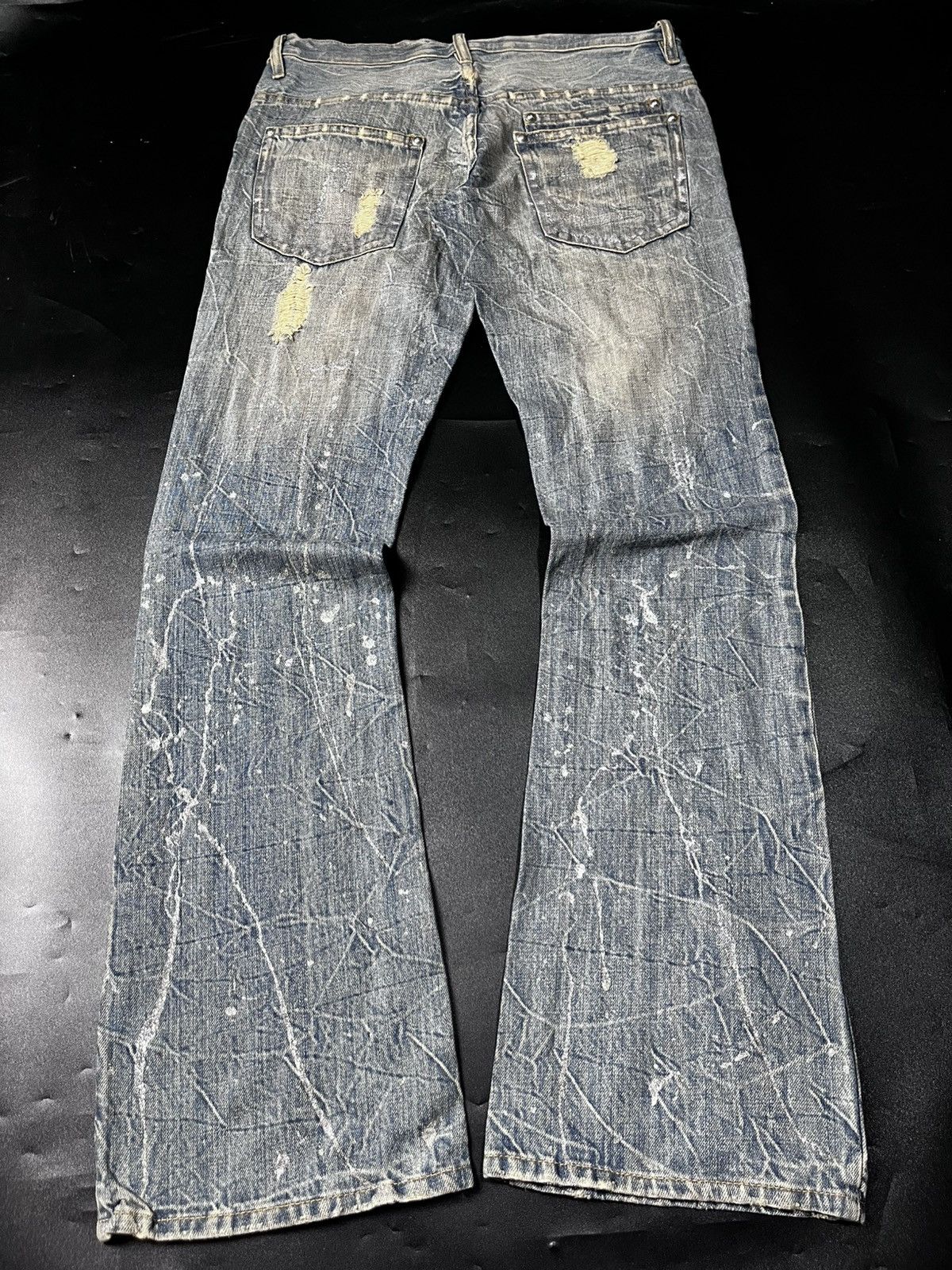 Japanese Brand Midas Distressed Super Flare Jeans Size US 30 / EU 46 - 4 Thumbnail