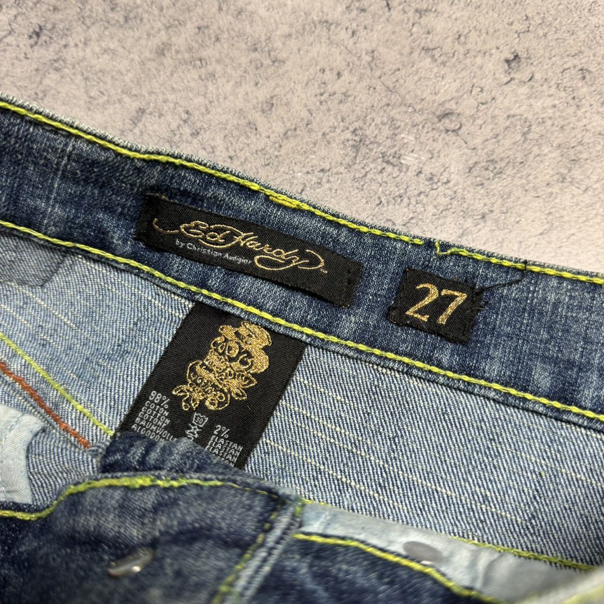 Ed Hardy NEW ED HARDY Vintage Denim Skirt Size 27" / US 4 / IT 40 - 7 Thumbnail