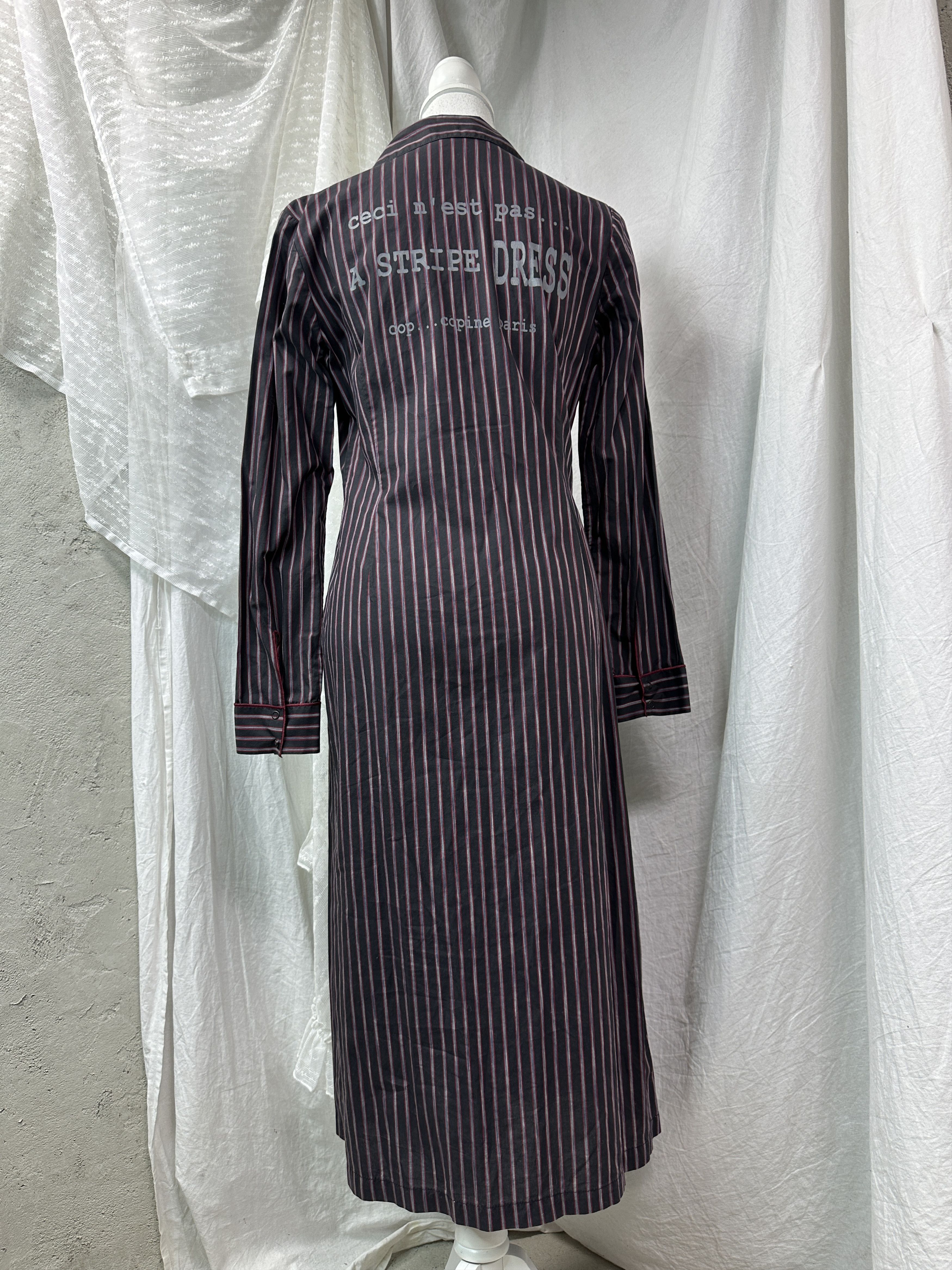 Cop Copine Vintage Striped Cop Copine Ceci N’est Pas A Stripe Dress 00s Size L / US 10 / IT 46 - 1 Thumbnail