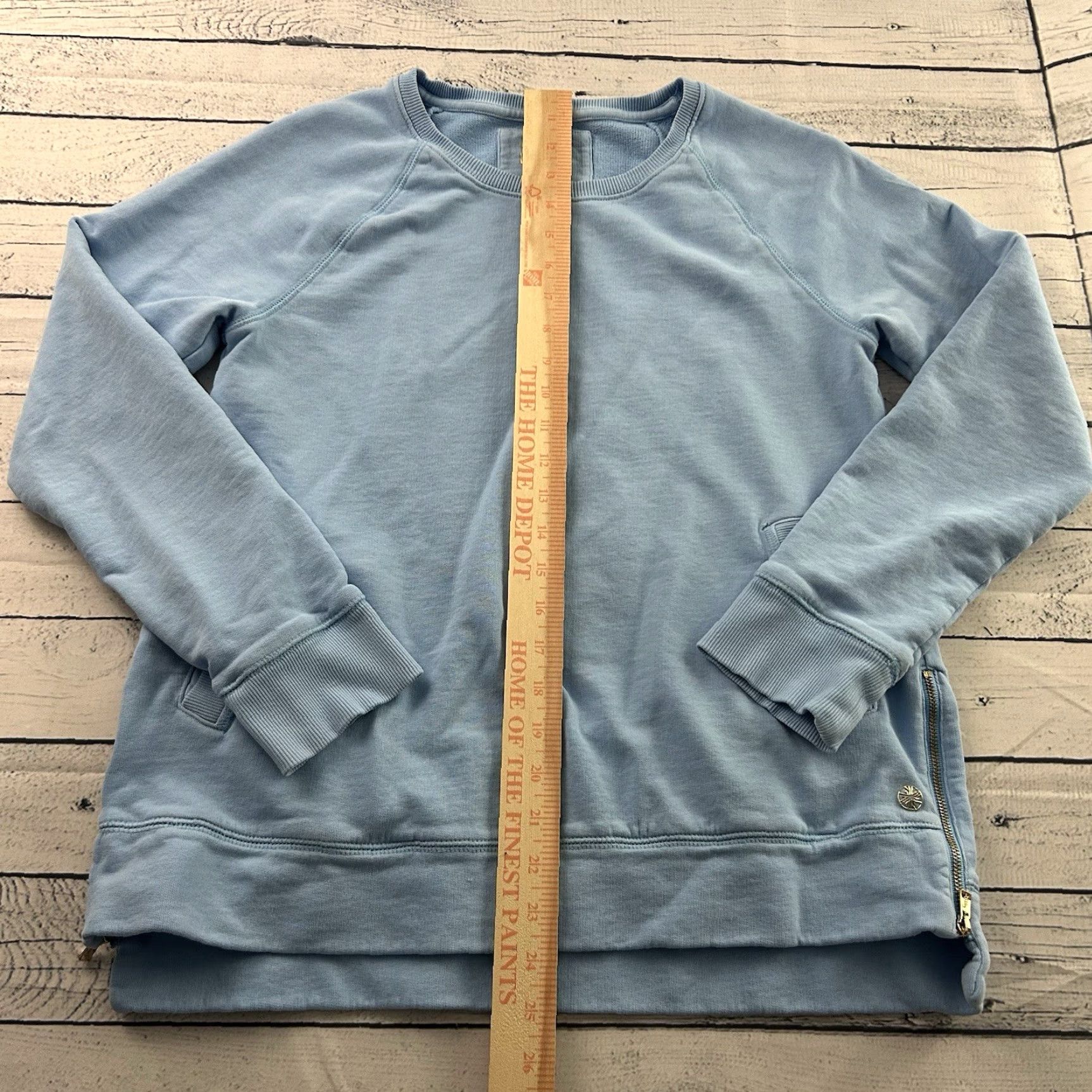 Lilly Pulitzer Lilly Pulitzer Luxletic Side Zip Pullover Sweatshirt Women's M Blue Crew Neck Zip Pullover Sweatshirt Womens Blue Luxletic Side Zip Pullover Size M / US 6-8 / IT 42-44 - 3 Thumbnail