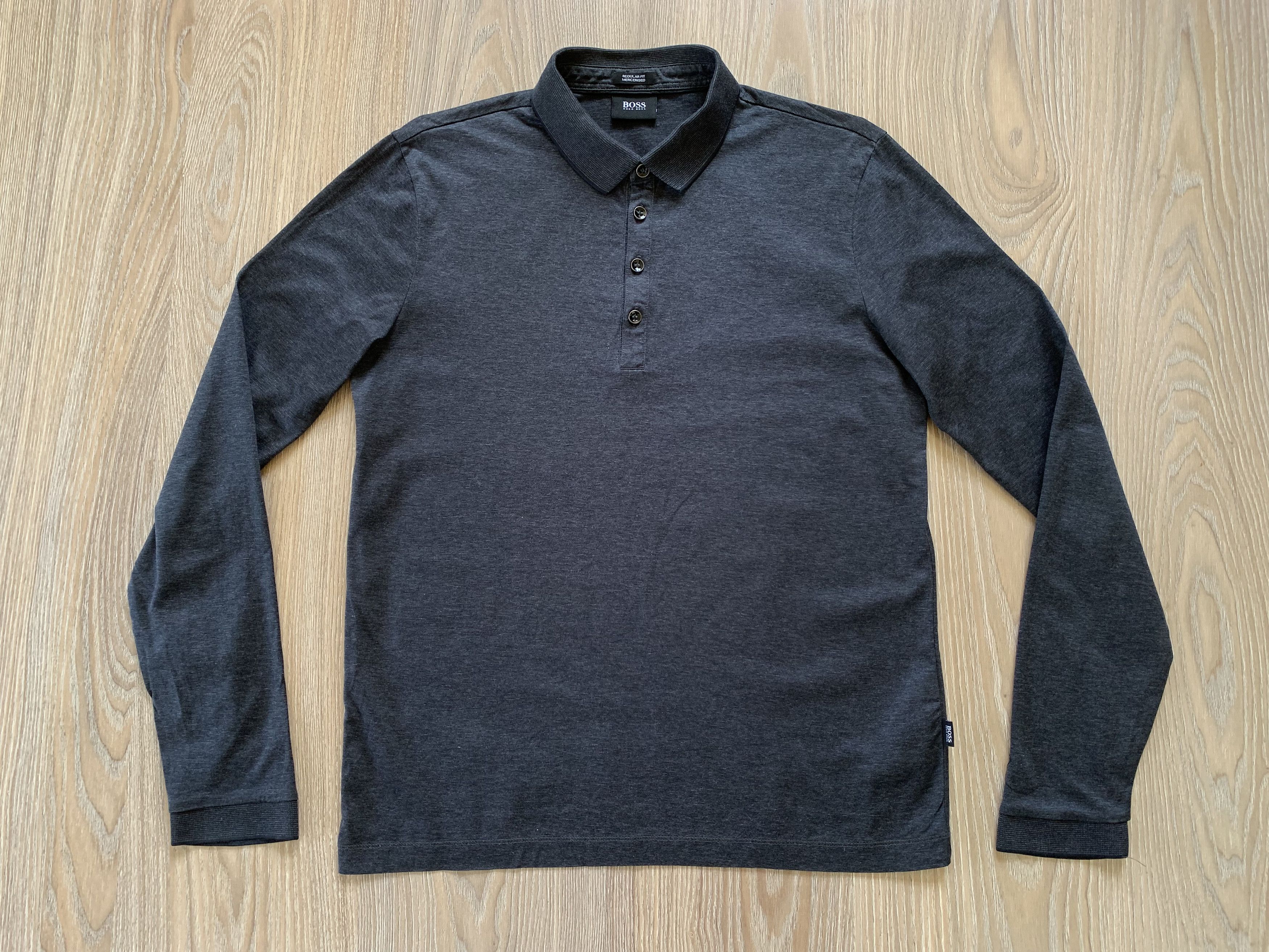 Hugo Boss Hugo Boss Mercerised Regular Fit Cotton Long Sleeve Polo Size US S / EU 44-46 / 1 - 2 Thumbnail