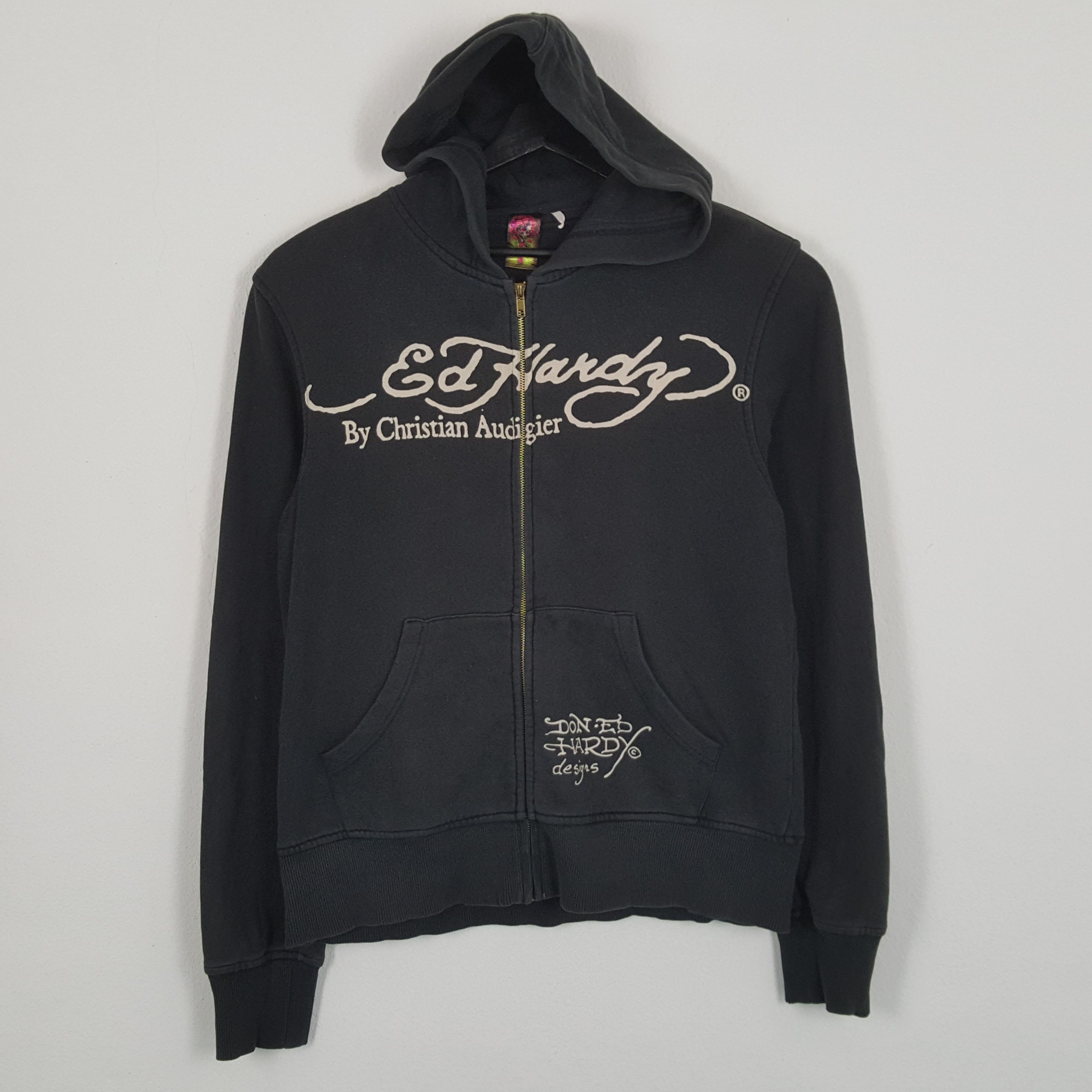 Christian Audigier × Ed Hardy × Vintage ED HARDY Rare Design Punk Rock Style Zipper Hoodies Size US S / EU 44-46 / 1 - 3 Thumbnail
