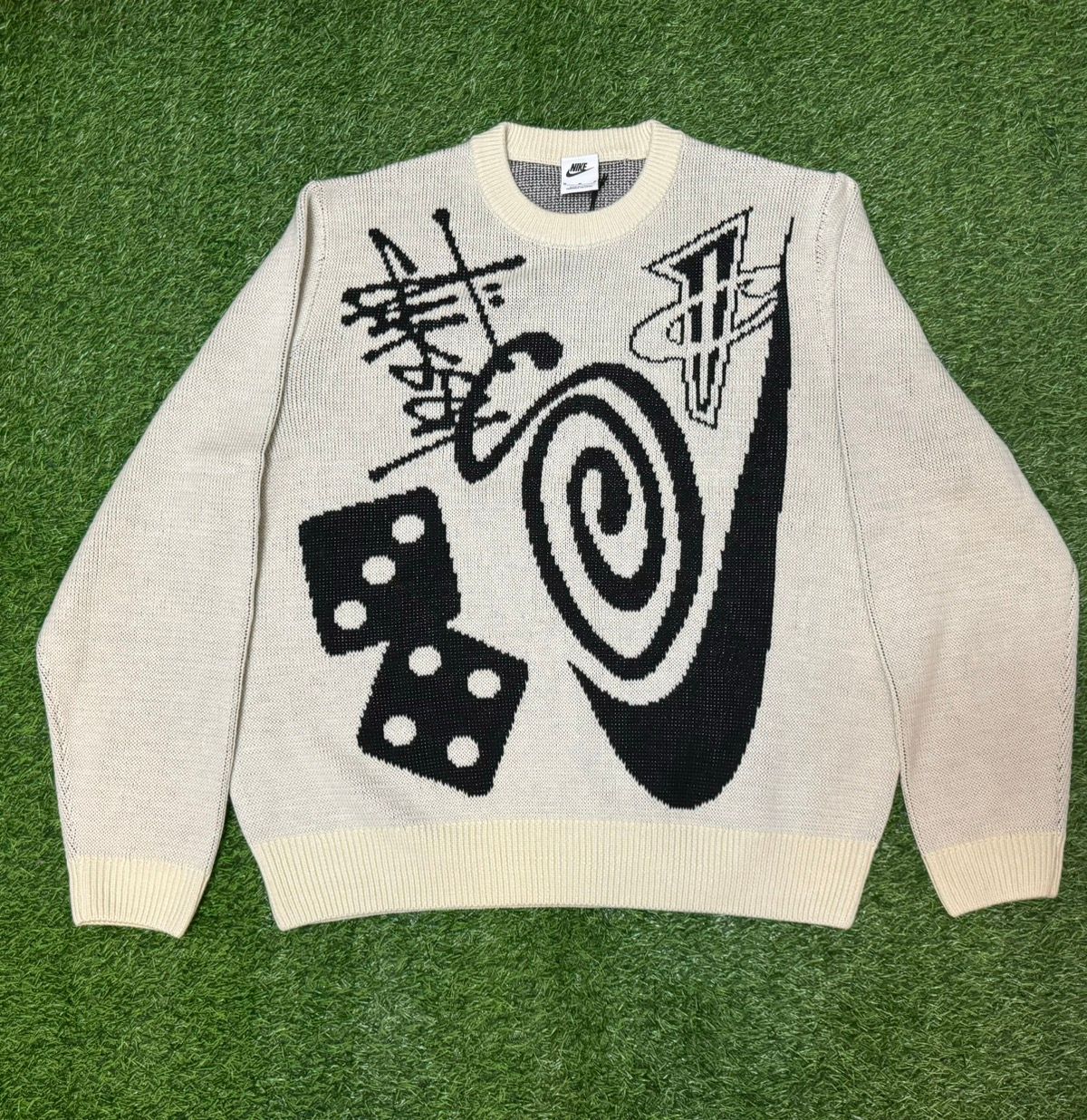 Pre-owned Nike X Stussy Knit Sweater Size Medium In Natural