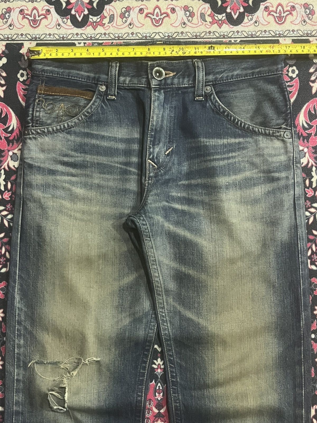 Edwin Edwin XVS Rusty Faded Washed Distressed Straight Leg Jeans Size US 30 / EU 46 - 12 Thumbnail