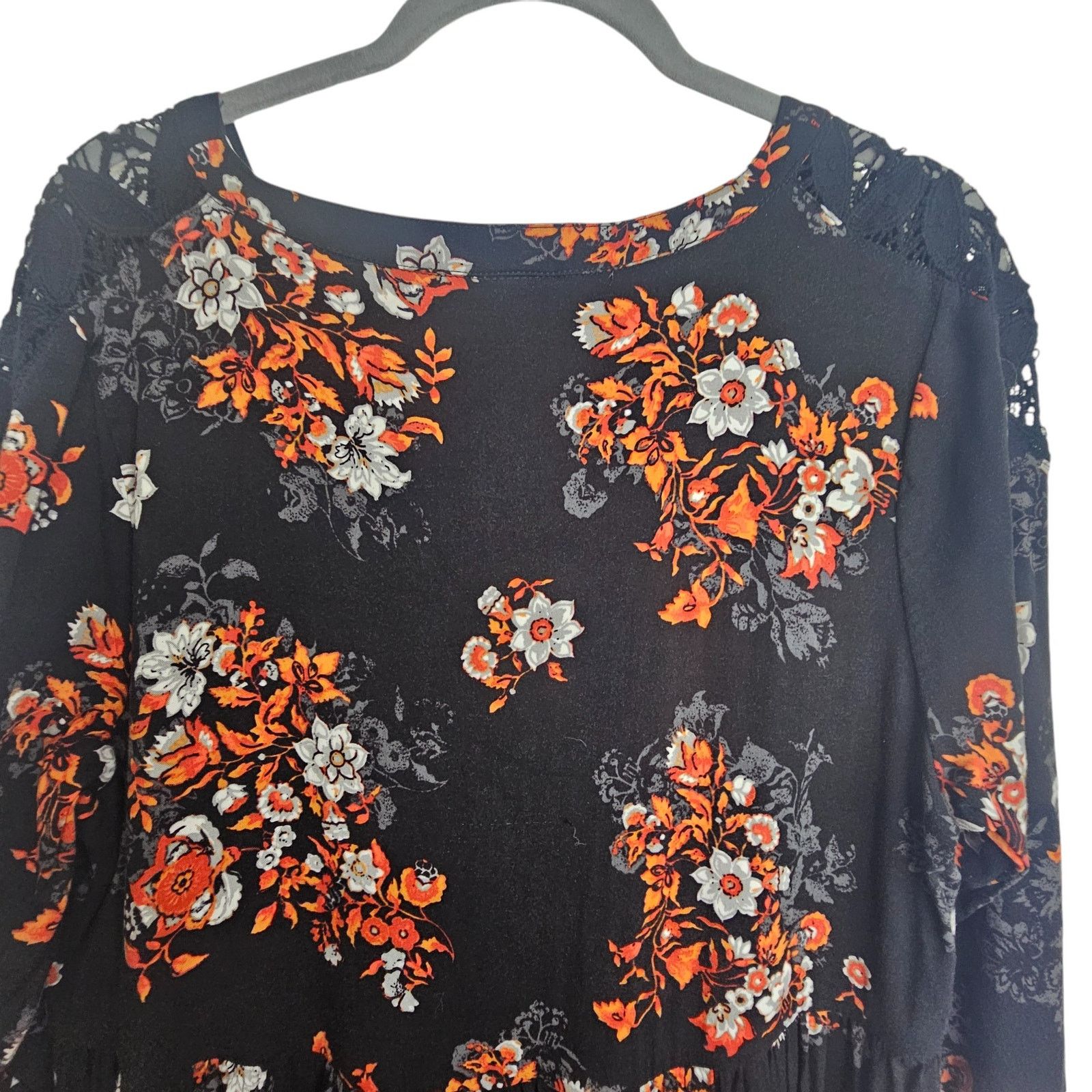 Torrid Torrid Womens Floral Maxi Dress Plus Size 1X Dark Romantic Size XL / US 12-14 / IT 48-50 - 13 Thumbnail